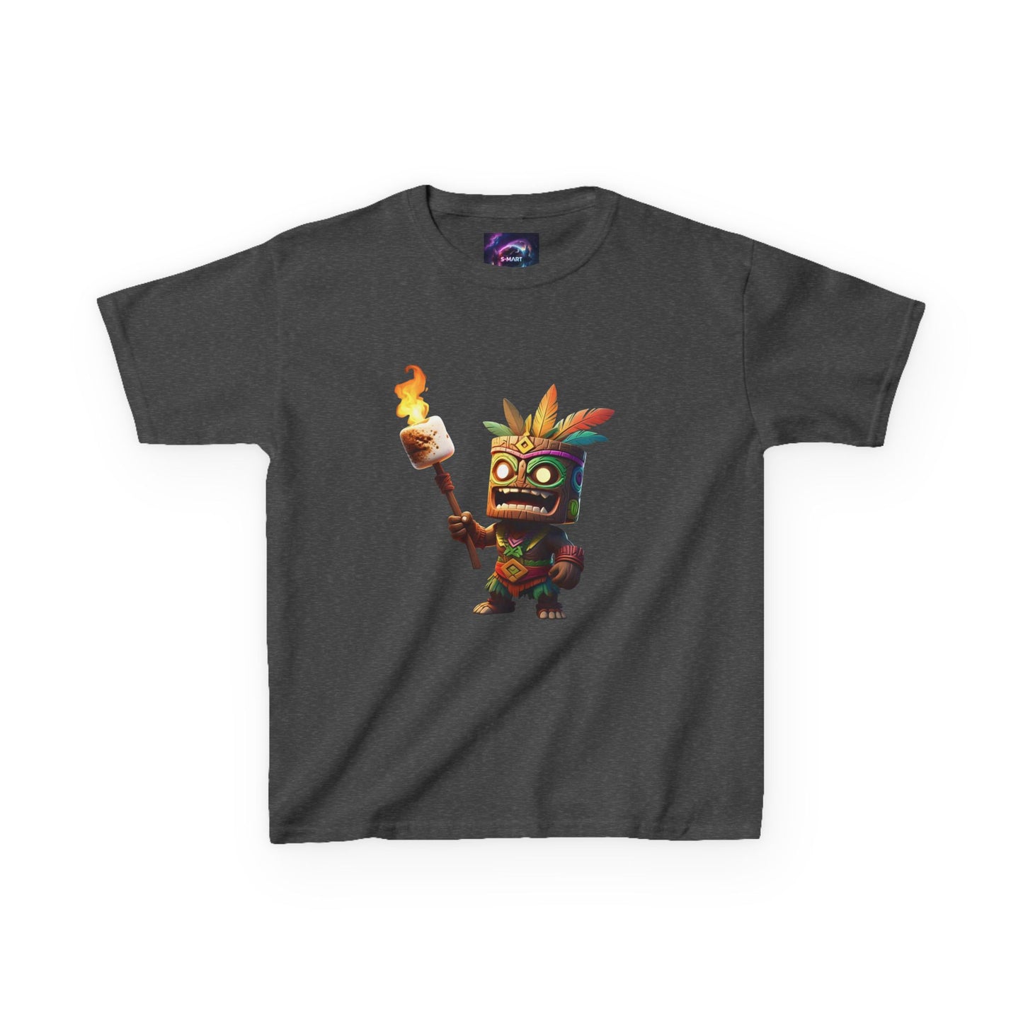 Kids Tiki Toasted Marshmallow Heavy Cotton Tee - Fun & Playful Design for Adventurous Kids