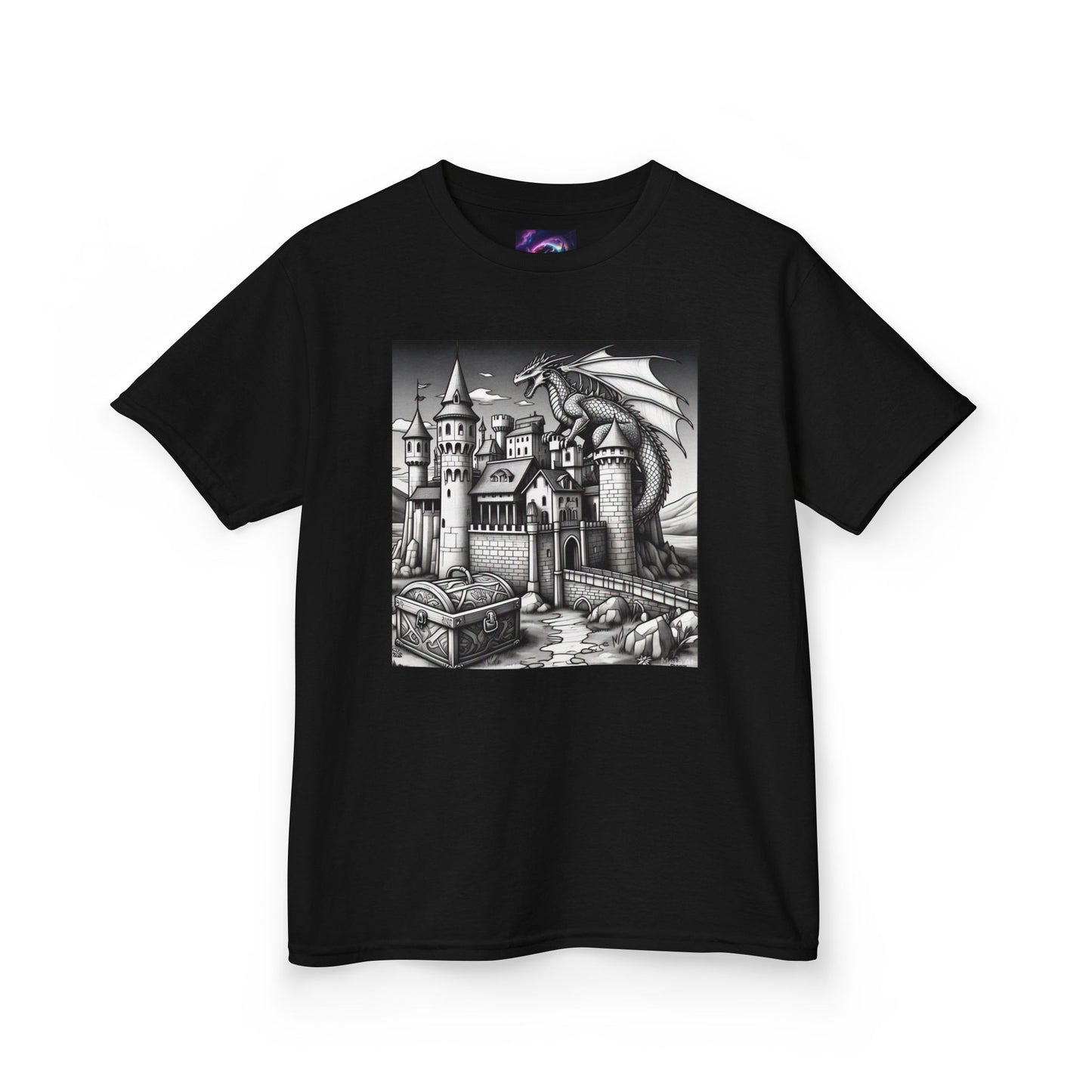 Kids Color Your Own Dragon Castle Tee - Fantasy Adventure Shirt for Imaginative Play