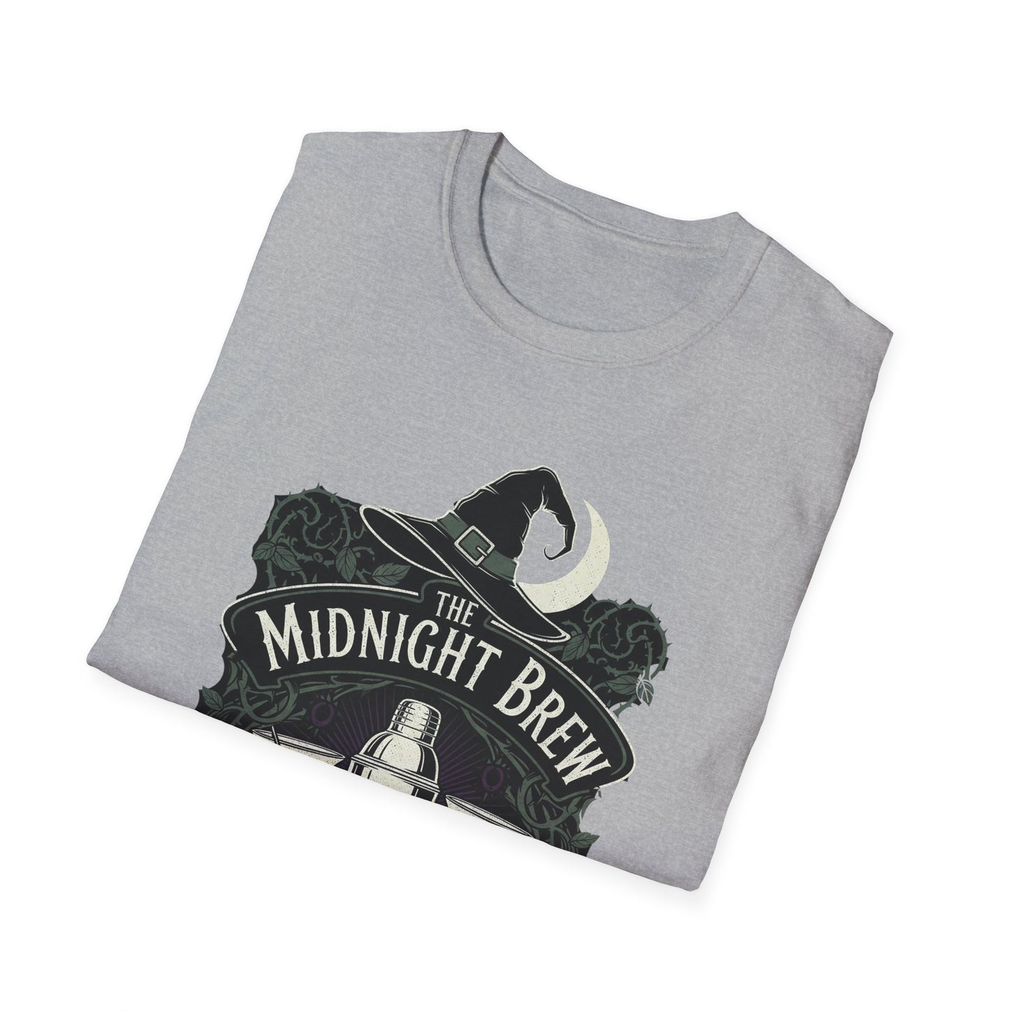 Midnight Brew Cocktail Club T-Shirt | Unisex Softstyle Tee, Barware Lovers Gift, Cocktail Party Attire, Fun Drinking Shirt, Night Out Wear