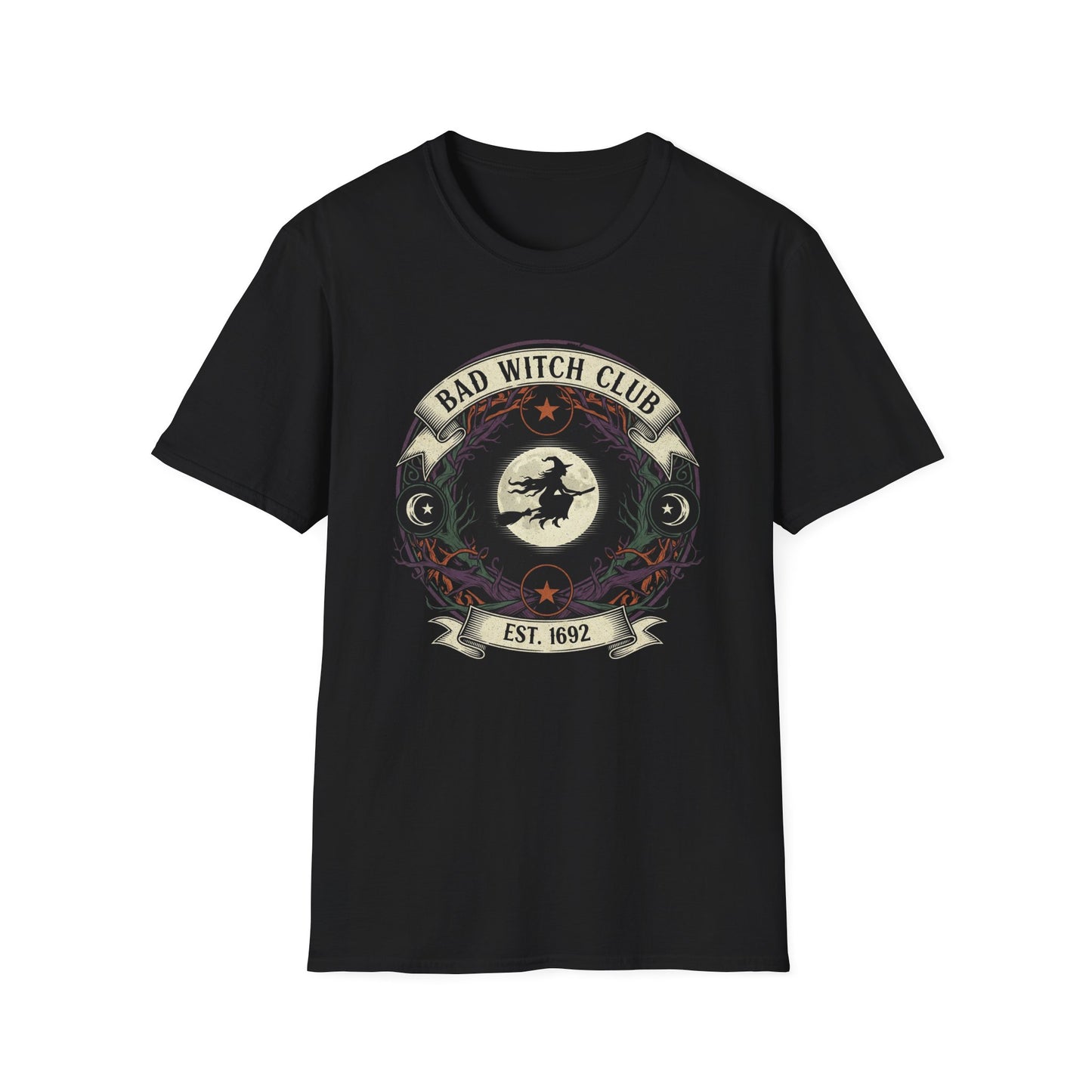 Unisex Bad Witch Club T-Shirt | Boho Style Tee, Witchy Gifts, Halloween Outfit, Casual Wear, Occult Apparel