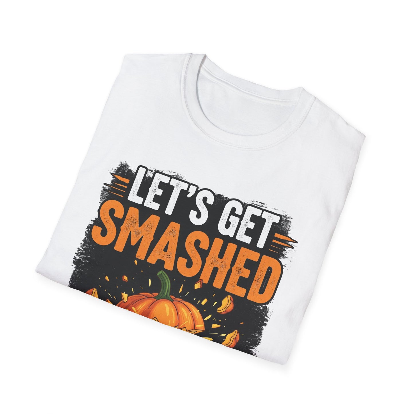 Halloween Pumpkin Lets Get Smashed Graphic T-Shirt, Fall Unisex Tee, Let's Get Smashed Halloween Shirt, Casual Halloween Apparel, Fun Pumpkin Shirt