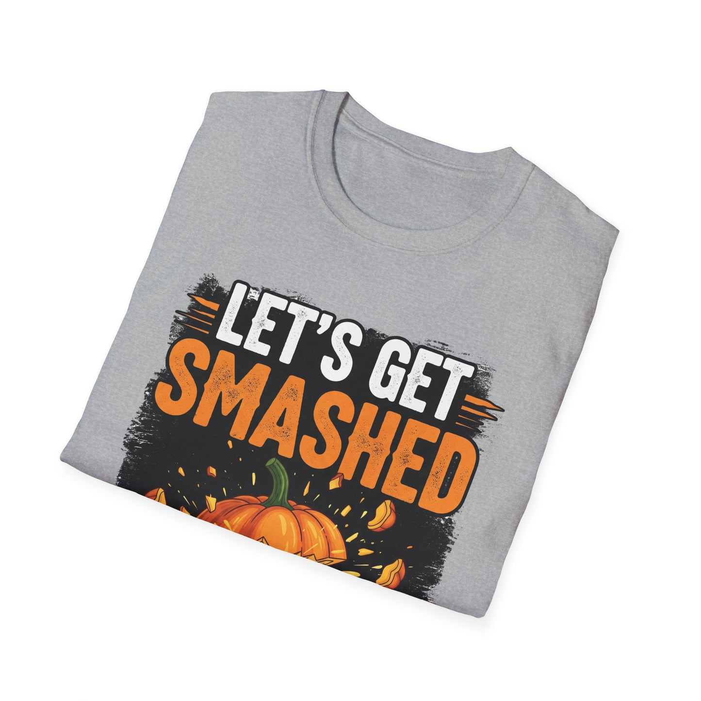 Halloween Pumpkin Lets Get Smashed Graphic T-Shirt, Fall Unisex Tee, Let's Get Smashed Halloween Shirt, Casual Halloween Apparel, Fun Pumpkin Shirt