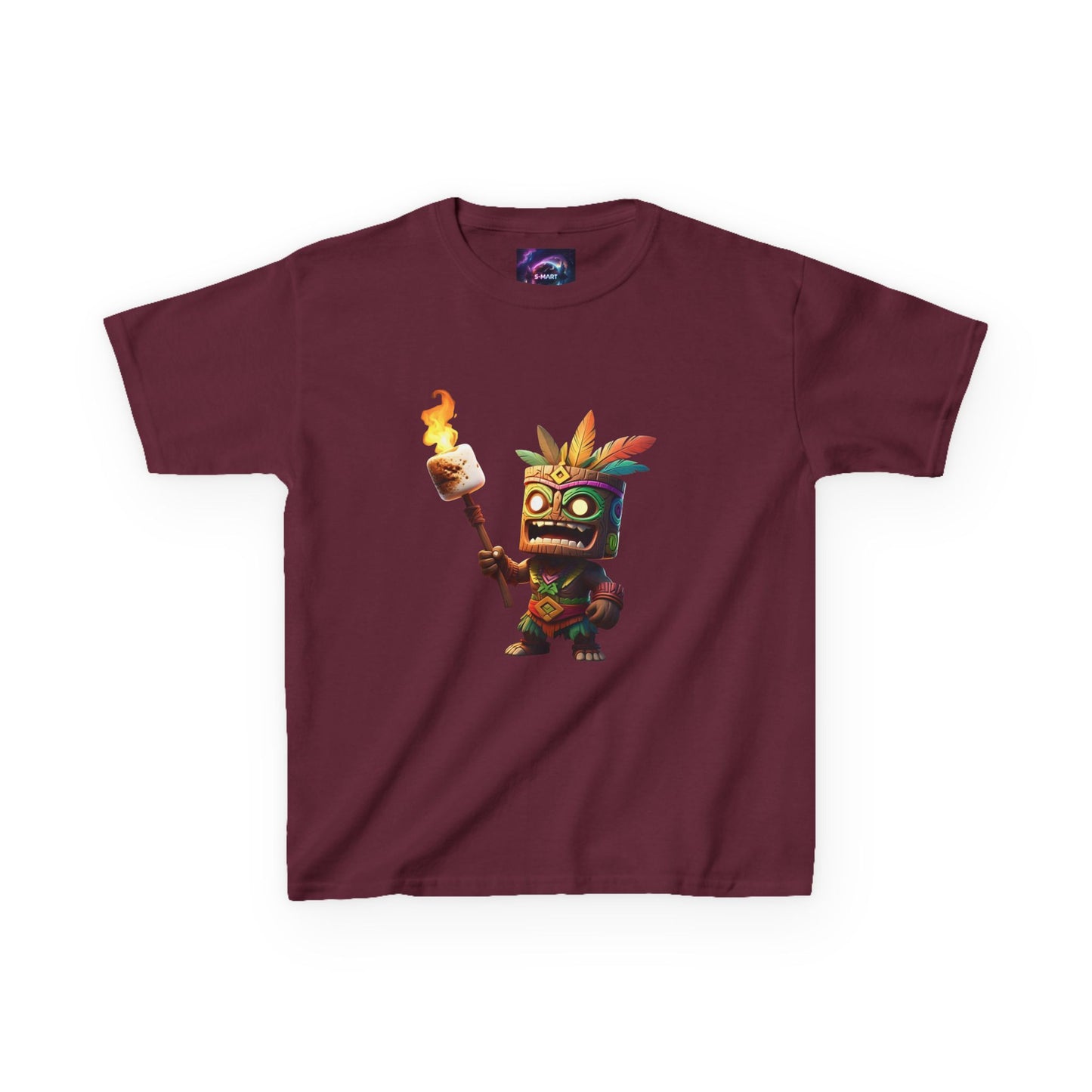 Kids Tiki Toasted Marshmallow Heavy Cotton Tee - Fun & Playful Design for Adventurous Kids