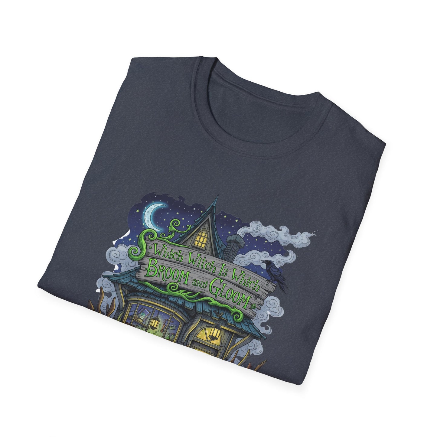 Halloween Which Witch Is Which Broom and Gloom Unisex T-Shirt, Spooky Shirt, Graphic Tee, Fall Apparel, Halloween Gift, Cozy Casual Wear