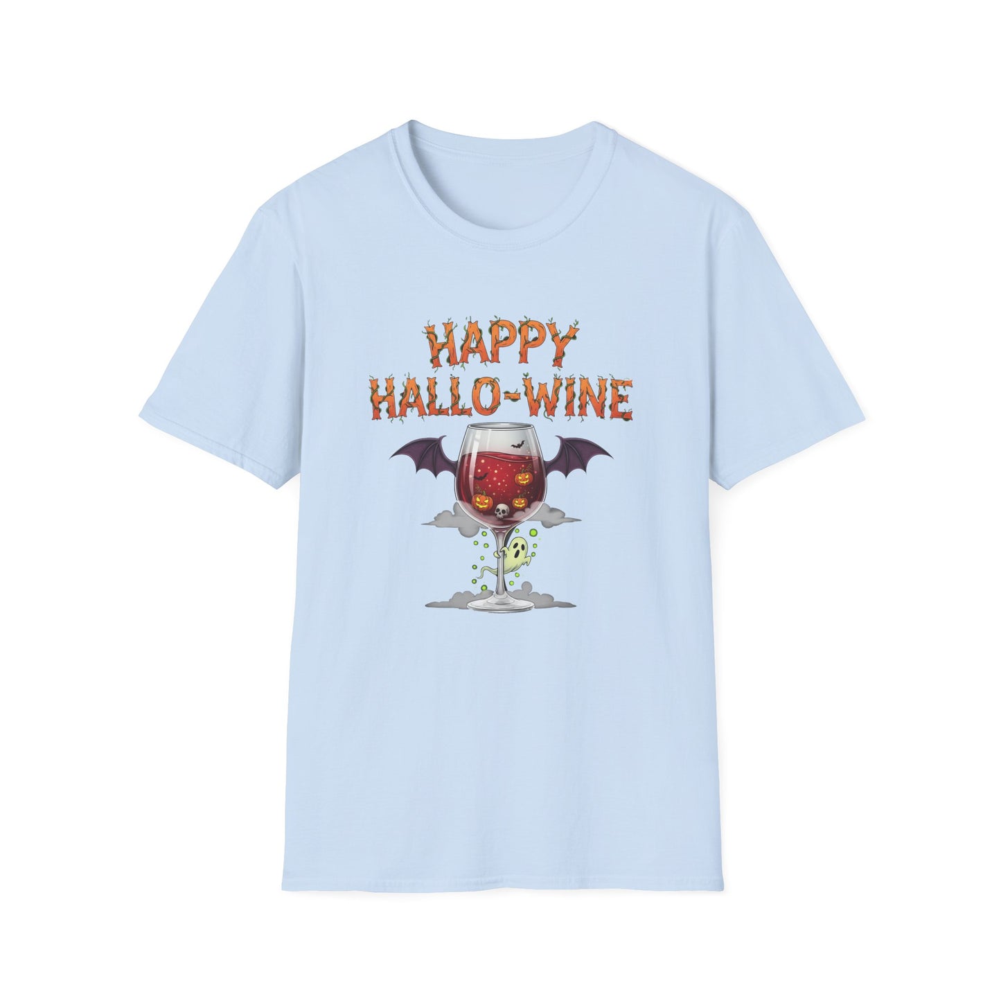 Happy Halloween Wine T-Shirt, Fun Costume Tee, Unisex Graphic Shirt, Spooky Party Wear, Gift for Wine Lovers
