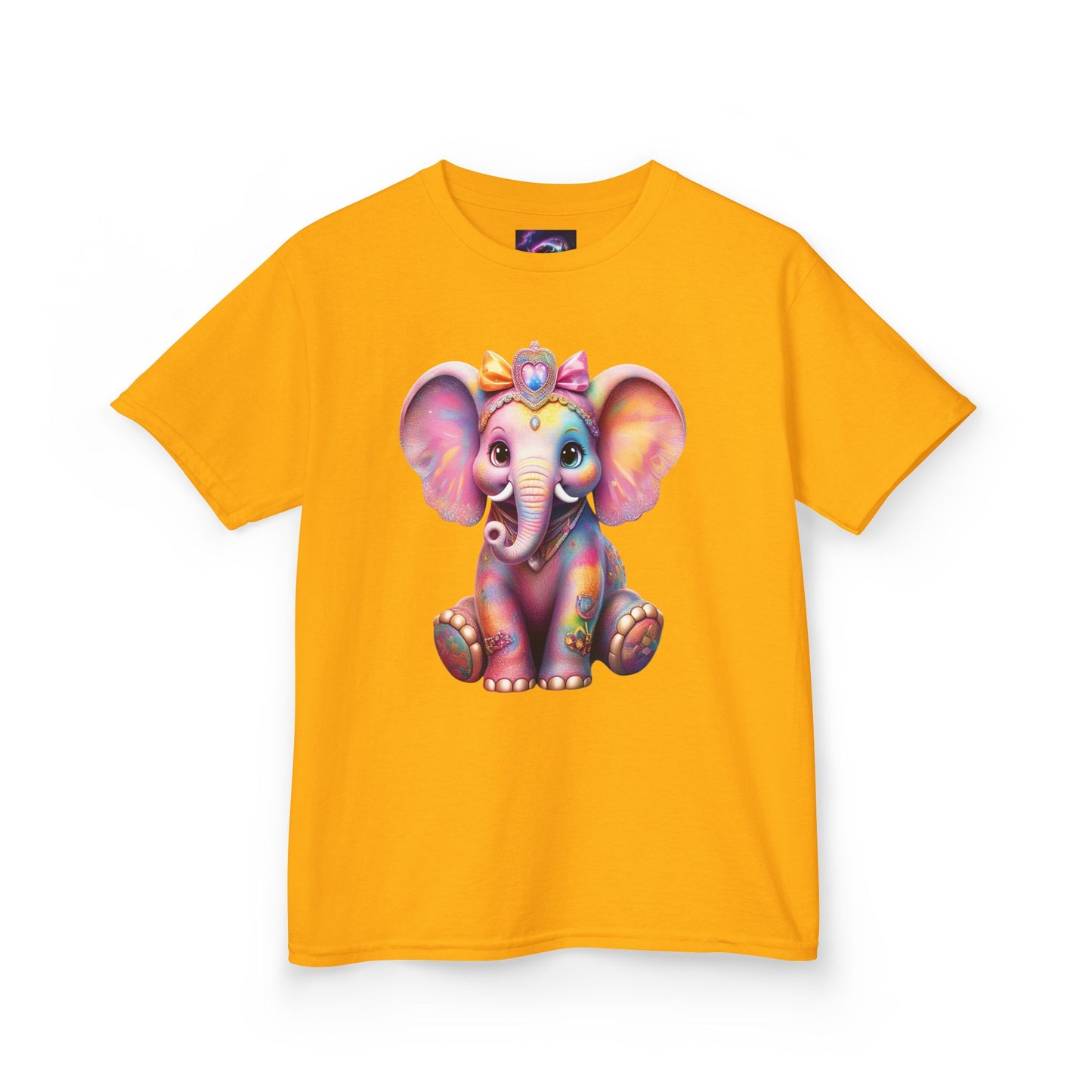 Colorful Elephant Kids Heavy Cotton Tee for Playful Adventures