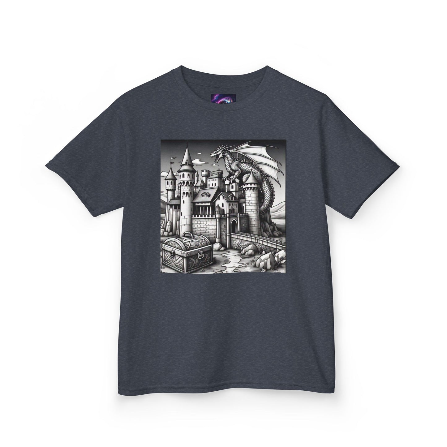 Kids Color Your Own Dragon Castle Tee - Fantasy Adventure Shirt for Imaginative Play