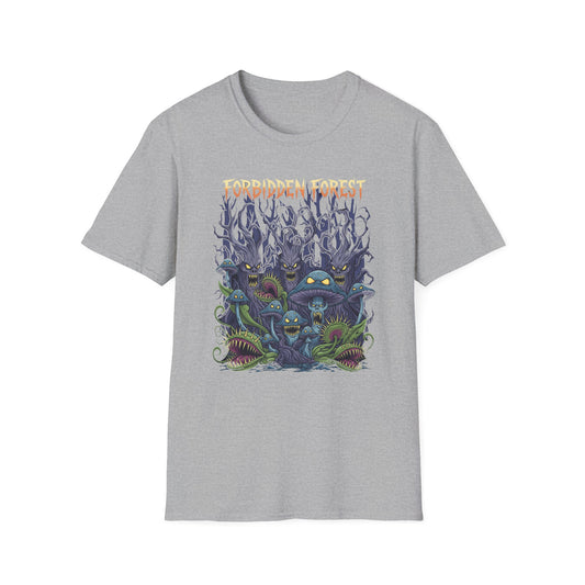 Forbidden Forest Graphic T-Shirt for Nature Lovers & Mystical Vibes, Gift for Halloween, Casual Wear, Adventure Tee, Unique Design