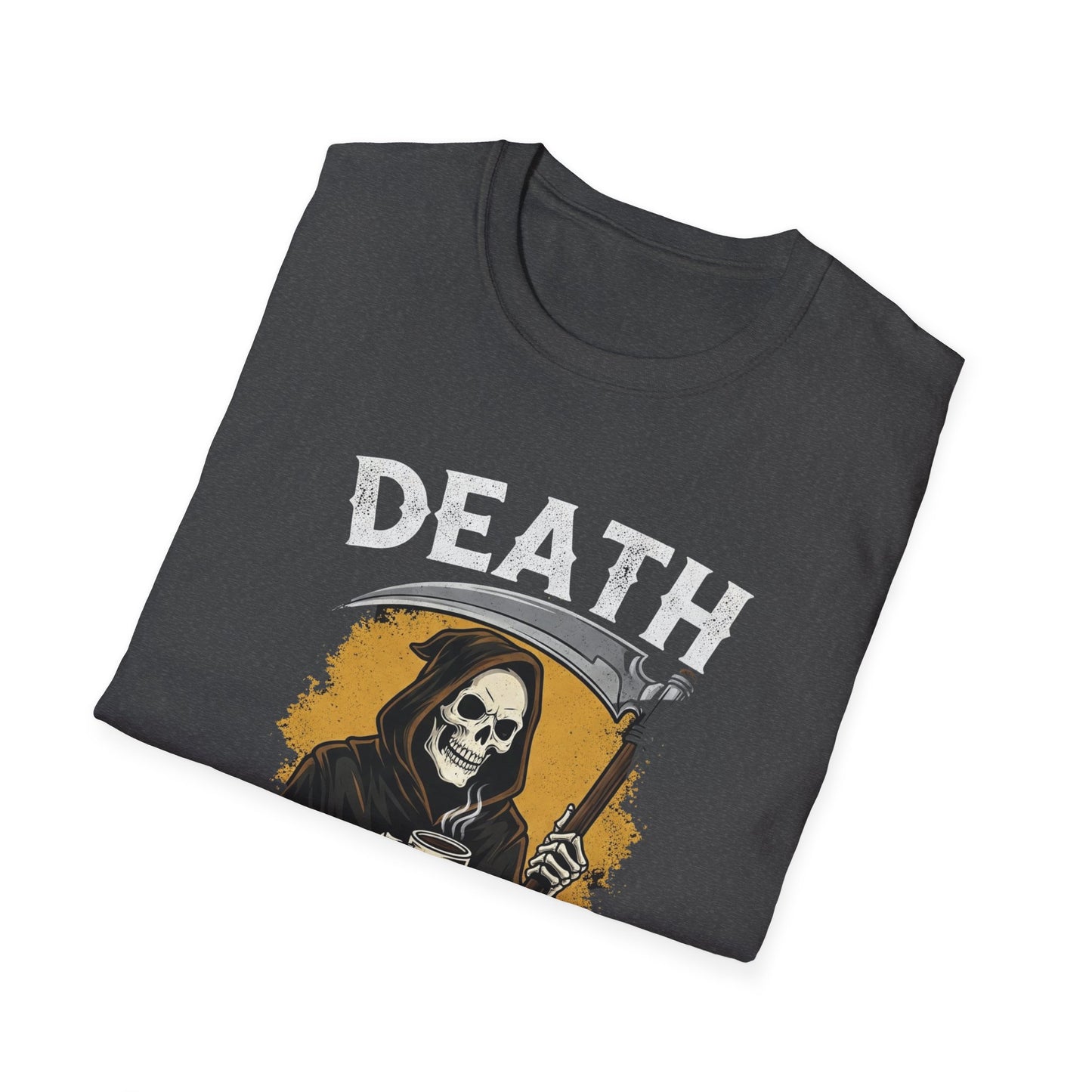Death Before Decaf T-Shirt, Funny Coffee Shirt, Unisex Casual Tee, Gift for Coffee Lovers, Halloween Apparel, Graphic Tee