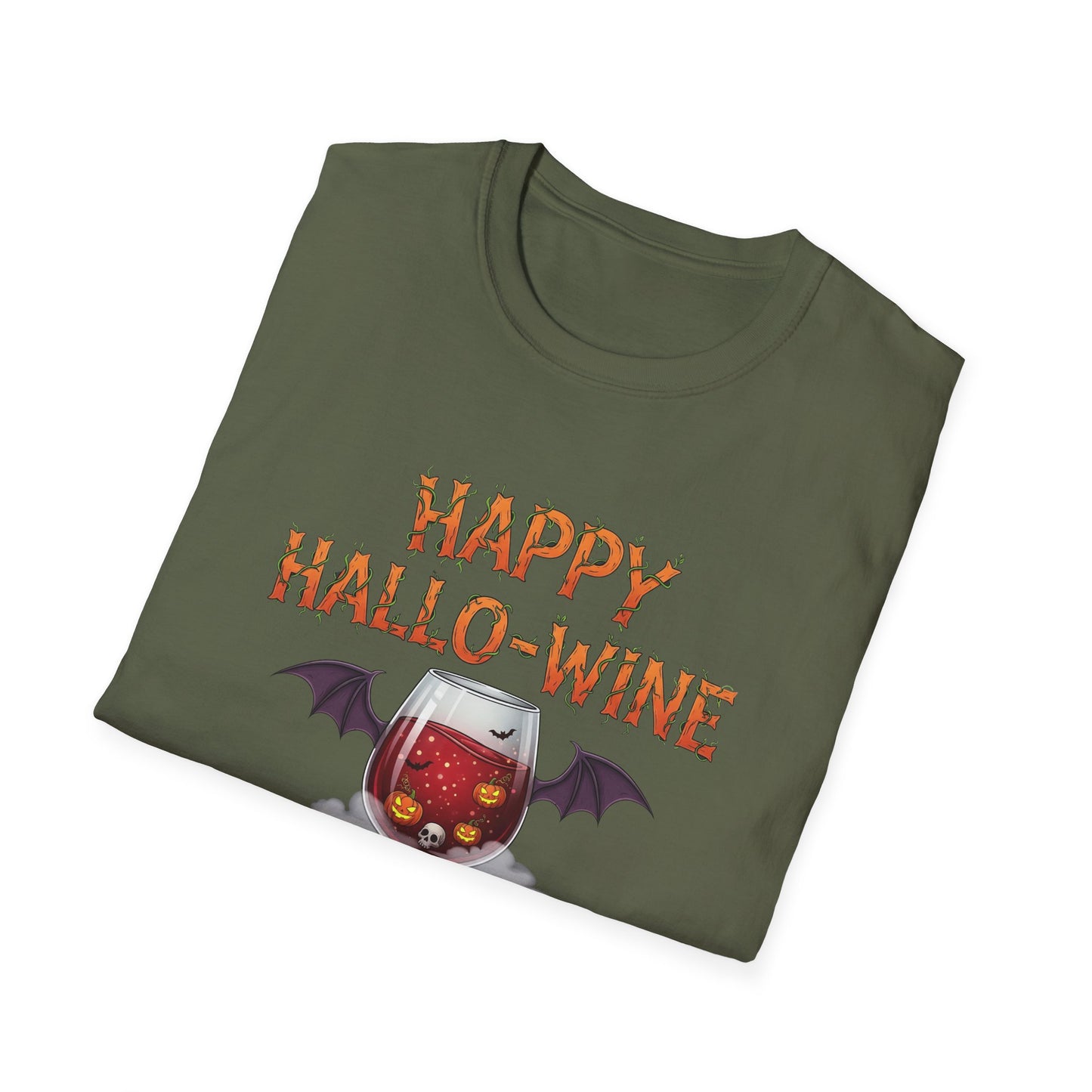 Happy Halloween Wine T-Shirt, Fun Costume Tee, Unisex Graphic Shirt, Spooky Party Wear, Gift for Wine Lovers