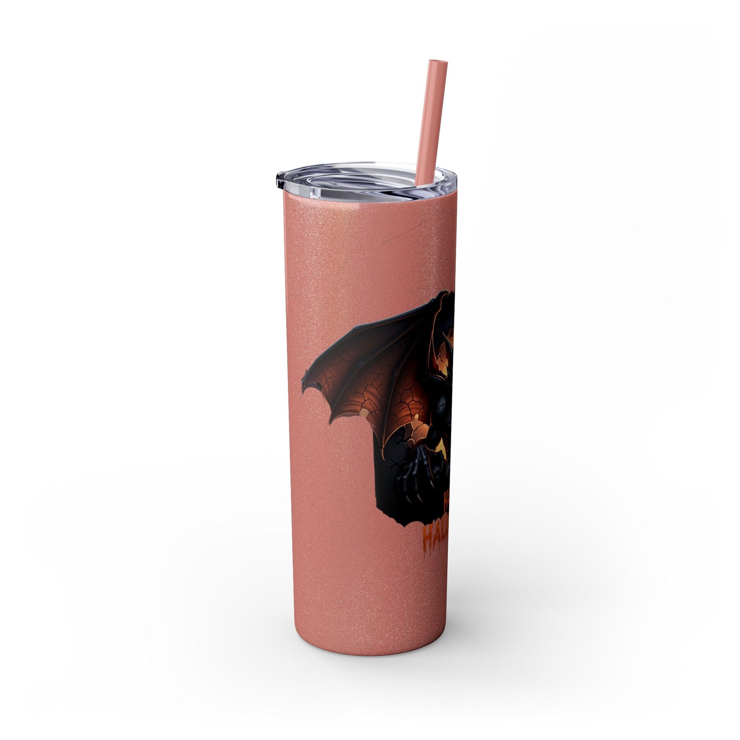 Halloween Gargoyle Skinny Tumbler with Straw, Spooky Drinkware, Perfect for Parties, Fall Decor, Trick or Treat Gifts