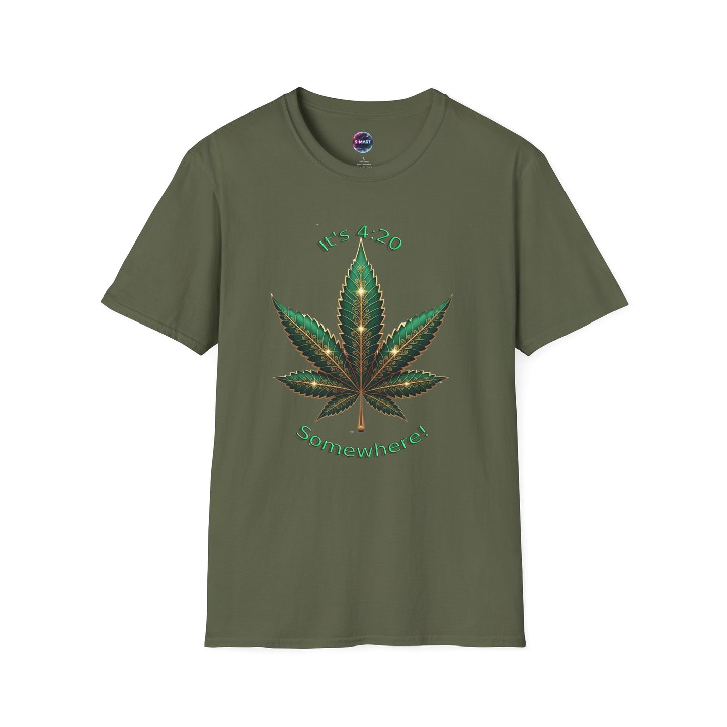 It's 420 Somewhere Vibes Unisex T-Shirt - Perfect for Cannabis Enthusiasts, Gifts, Festivals, Casual Wear, and Celebrations! - S-Mart Shop Smart Treasures
