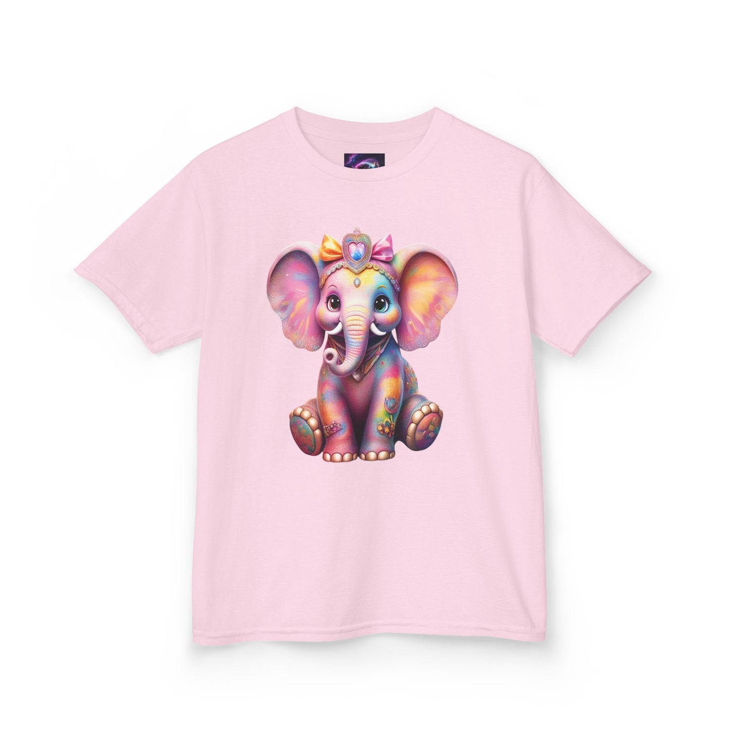 Colorful Elephant Kids Heavy Cotton Tee for Playful Adventures