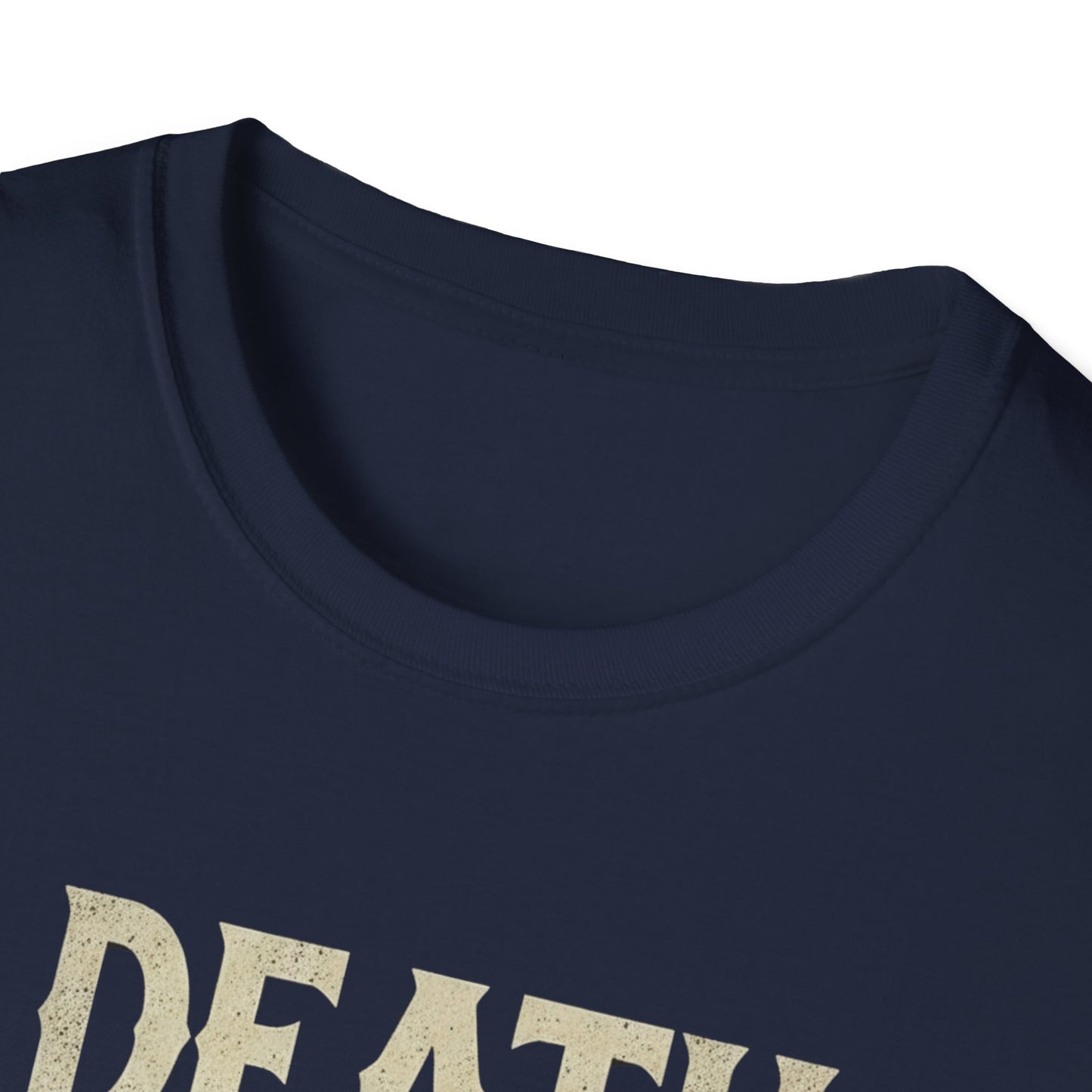 Humorous Graphic T-Shirt for Coffee Lovers, Funny Death Before Decaf Tee, Gift for Baristas, Halloween Apparel, Unisex Softstyle Shirt