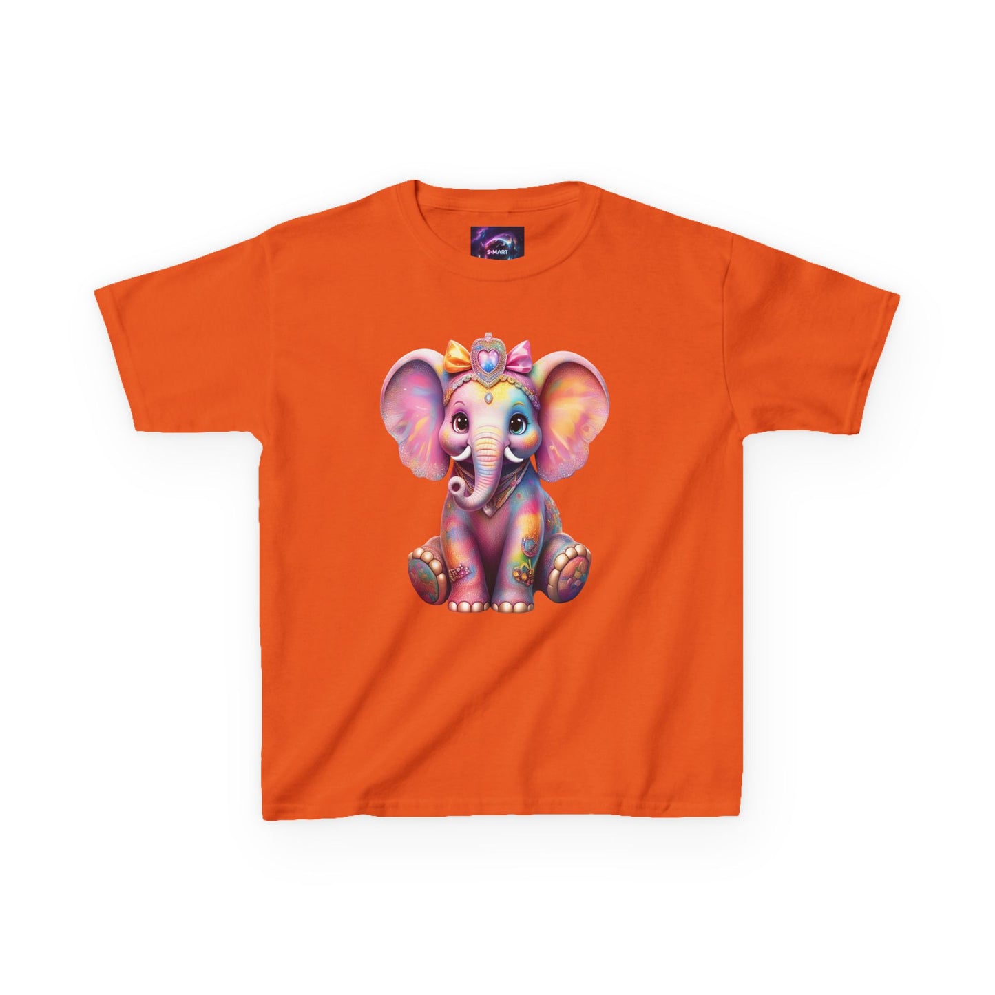Colorful Elephant Kids Heavy Cotton Tee for Playful Adventures