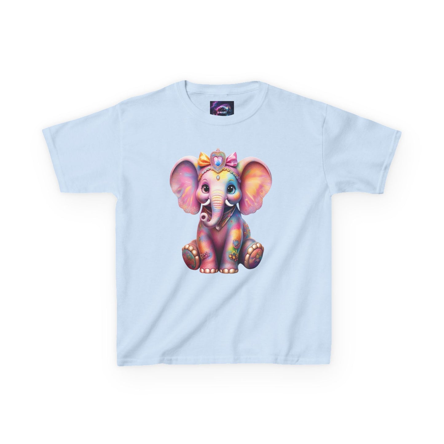 Colorful Elephant Kids Heavy Cotton Tee for Playful Adventures