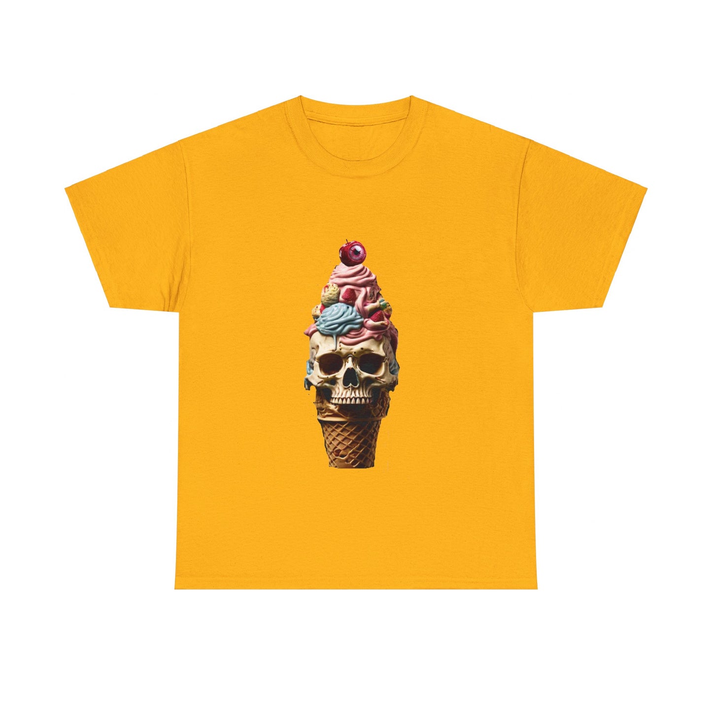 Skull Ice Cream Unisex Heavy Cotton Tee - S-Mart Shop Smart Treasures