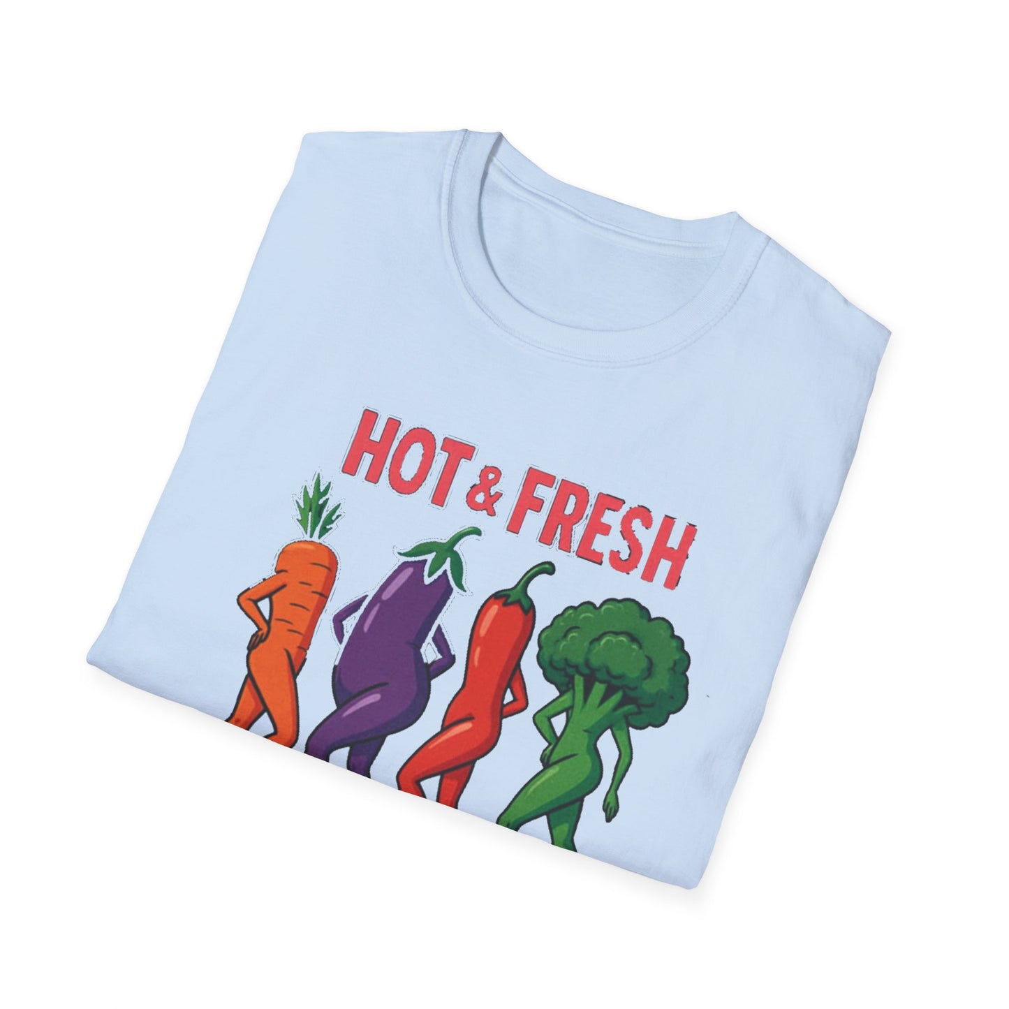 Hot & Fresh Vegetable Graphic T-Shirt, Fun Unisex Tee, Cute Foodie Gift, Summer Outfit, Vegan Fashion Statement