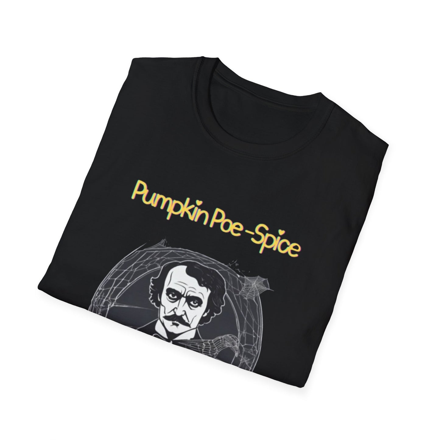 Pumpkin Poe-Spice Unisex Softstyle T-Shirt, Autumn Tee, Edgar Allan Poe Fans, Halloween Gift, Cozy Fall Apparel, Literary T-Shirt