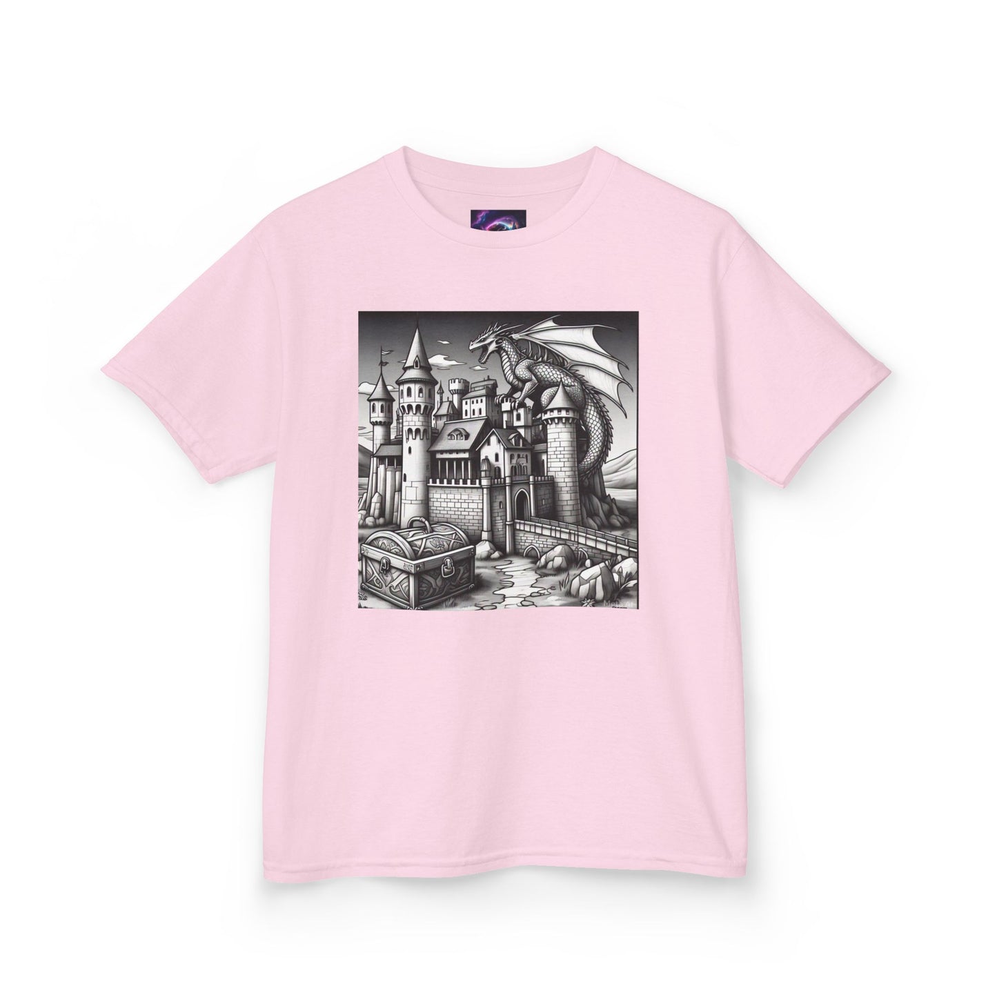 Kids Color Your Own Dragon Castle Tee - Fantasy Adventure Shirt for Imaginative Play