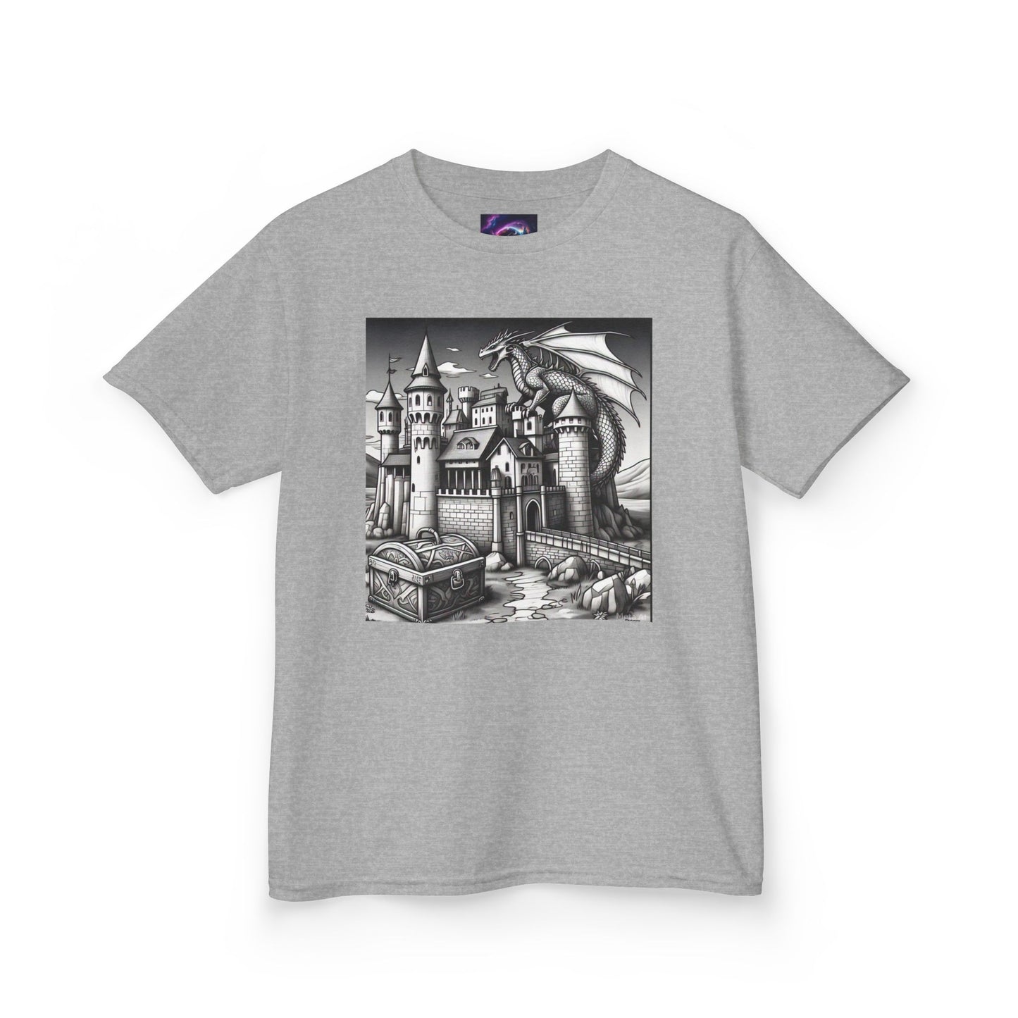 Kids Color Your Own Dragon Castle Tee - Fantasy Adventure Shirt for Imaginative Play