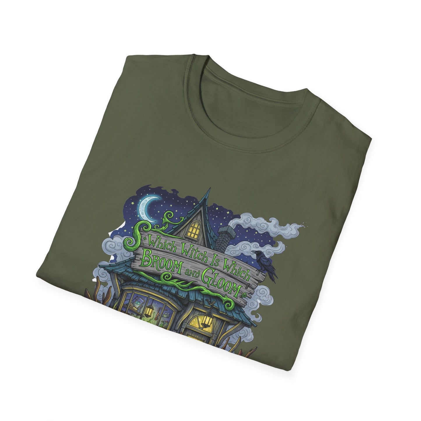 Halloween Which Witch Is Which Broom and Gloom Unisex T-Shirt, Spooky Shirt, Graphic Tee, Fall Apparel, Halloween Gift, Cozy Casual Wear