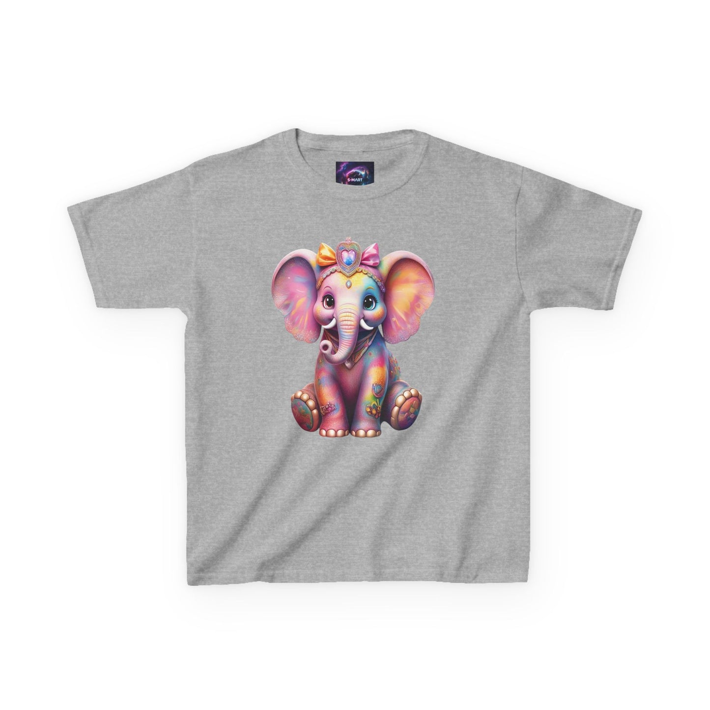 Colorful Elephant Kids Heavy Cotton Tee for Playful Adventures