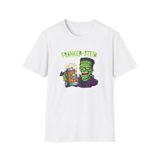Franken-stein Beer T-Shirt, Spooky Halloween Apparel, Unisex Graphic Tee, Monster Mash Party Shirt, Halloween Costume Top, Beer Lover Gift