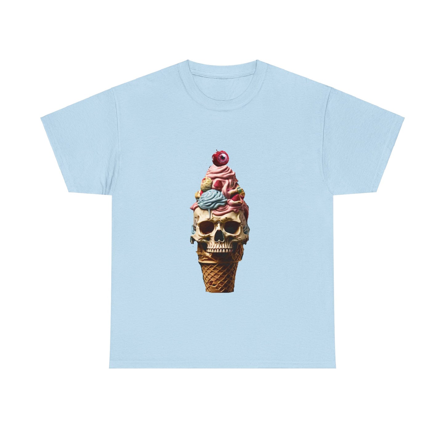 Skull Ice Cream Unisex Heavy Cotton Tee - S-Mart Shop Smart Treasures