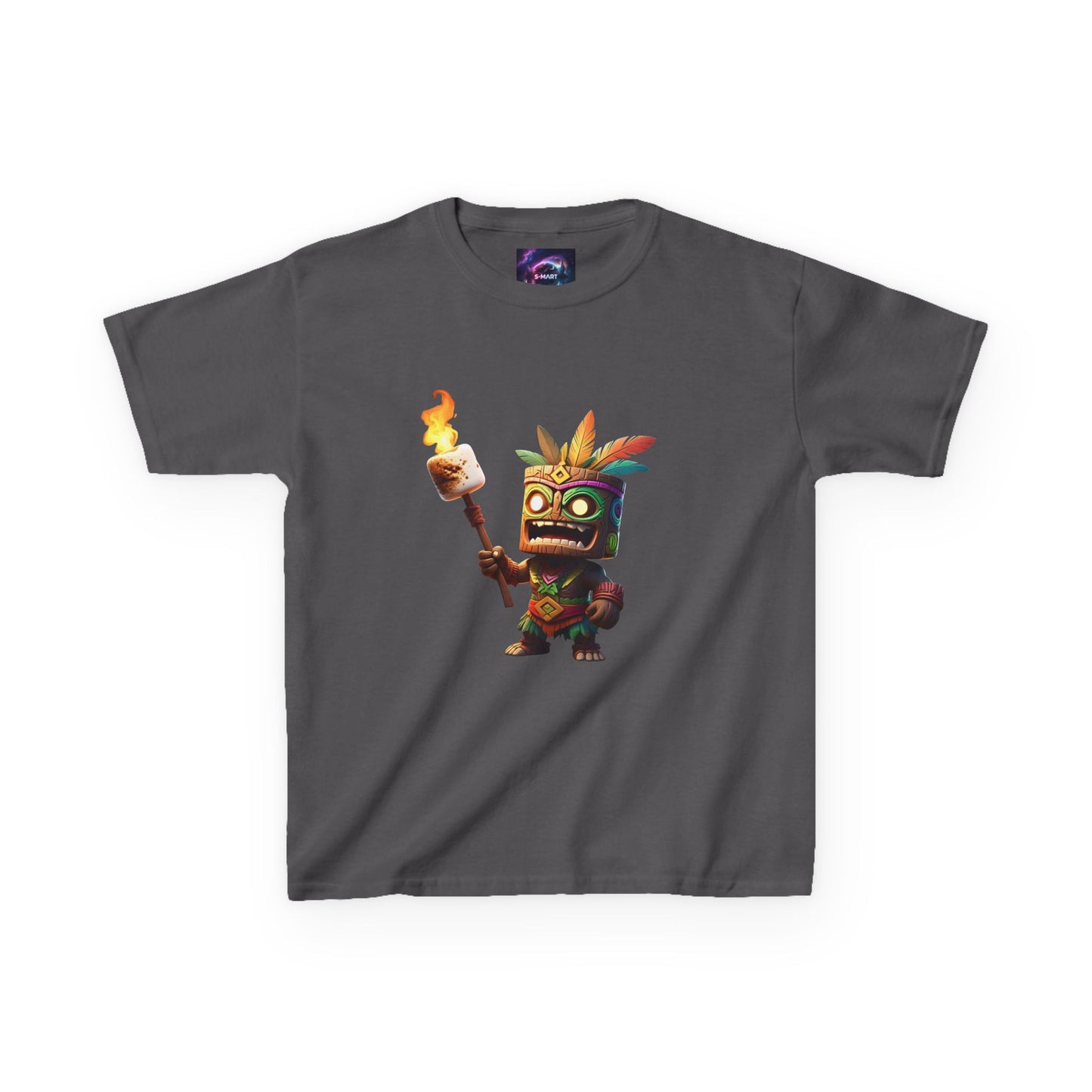 Kids Tiki Toasted Marshmallow Heavy Cotton Tee - Fun & Playful Design for Adventurous Kids