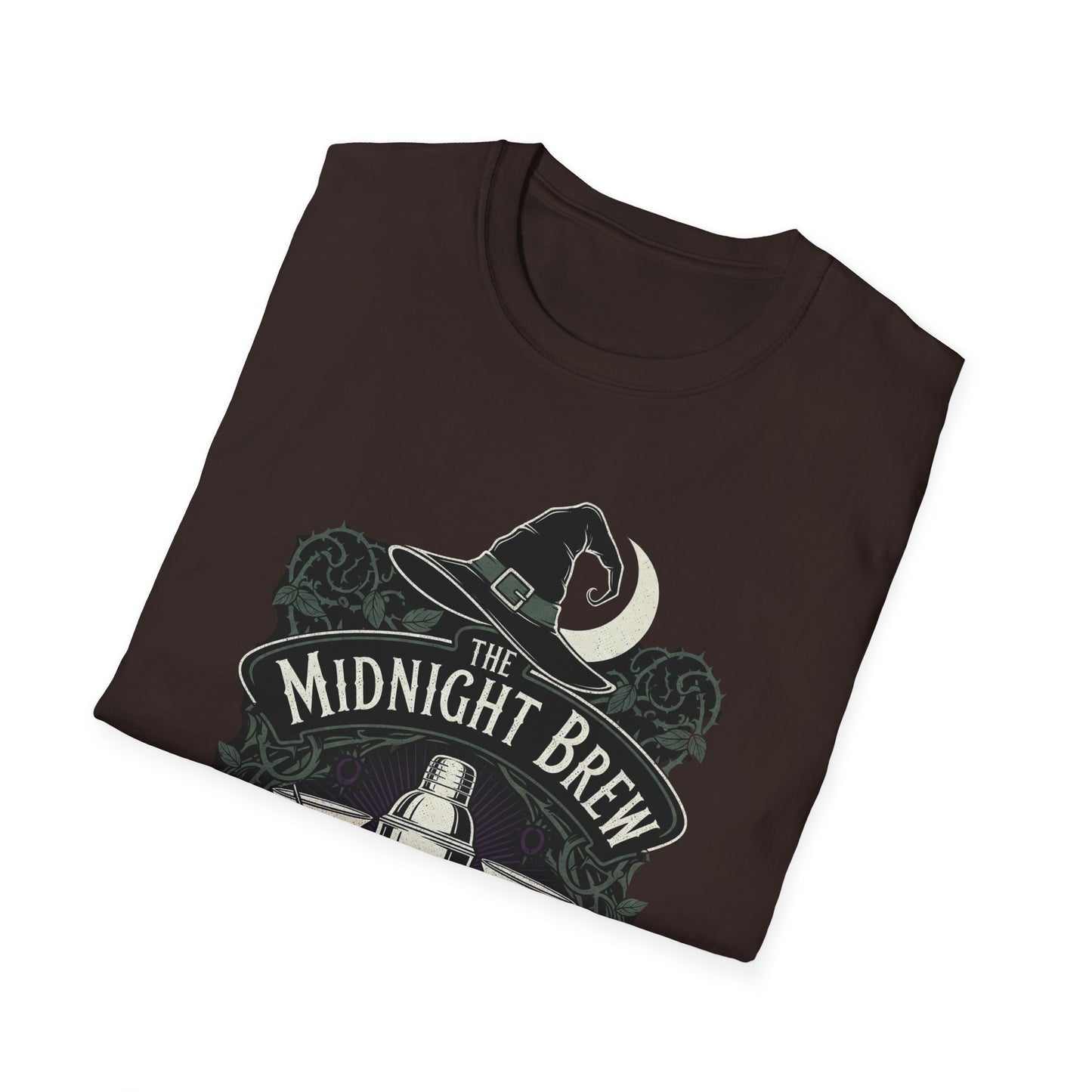 Midnight Brew Cocktail Club T-Shirt | Unisex Softstyle Tee, Barware Lovers Gift, Cocktail Party Attire, Fun Drinking Shirt, Night Out Wear