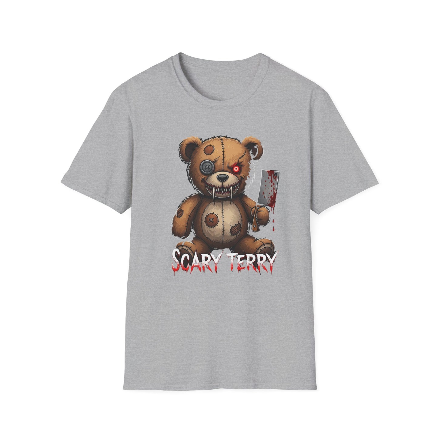 Scary Terry Unisex Softstyle T-Shirt, Funny Graphic Tee, Horror Shirt, Gift for Halloween, Casual Wear, Unique Gift