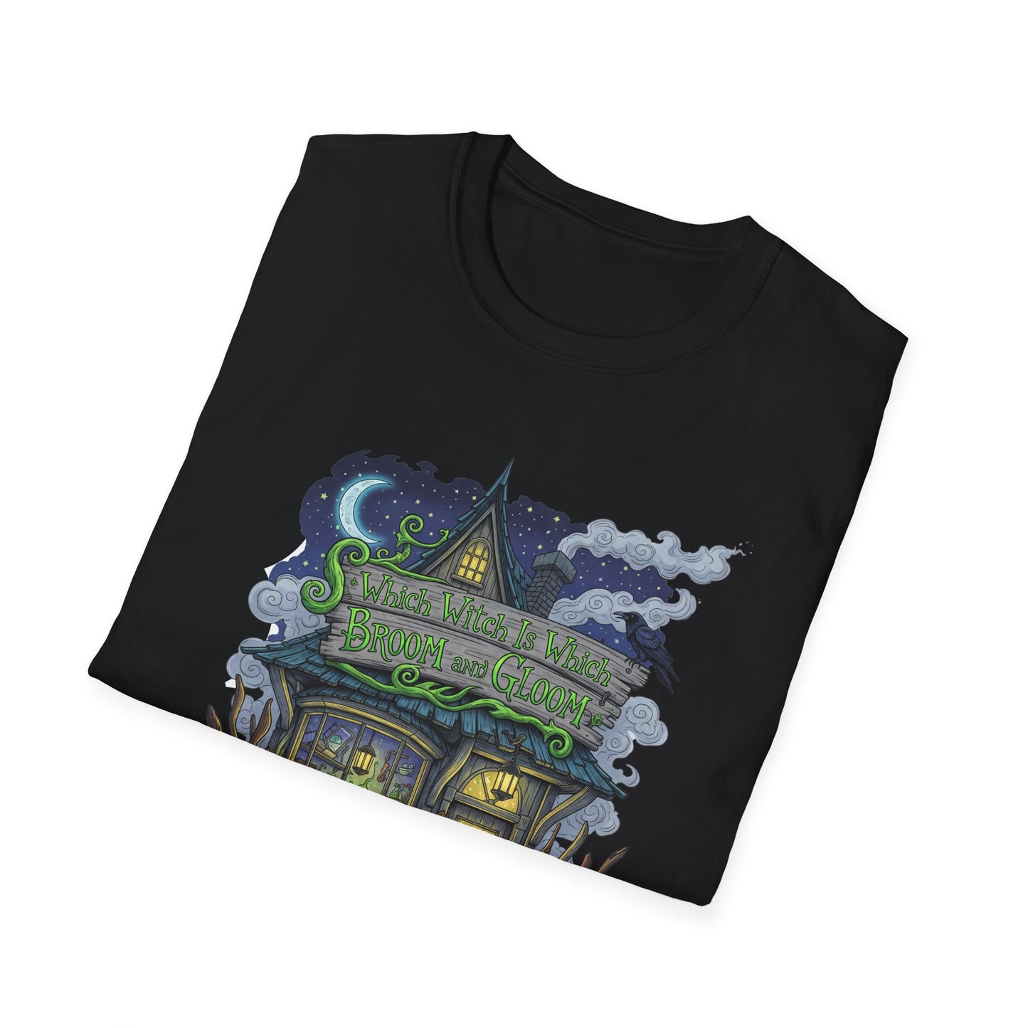 Halloween Which Witch Is Which Broom and Gloom Unisex T-Shirt, Spooky Shirt, Graphic Tee, Fall Apparel, Halloween Gift, Cozy Casual Wear