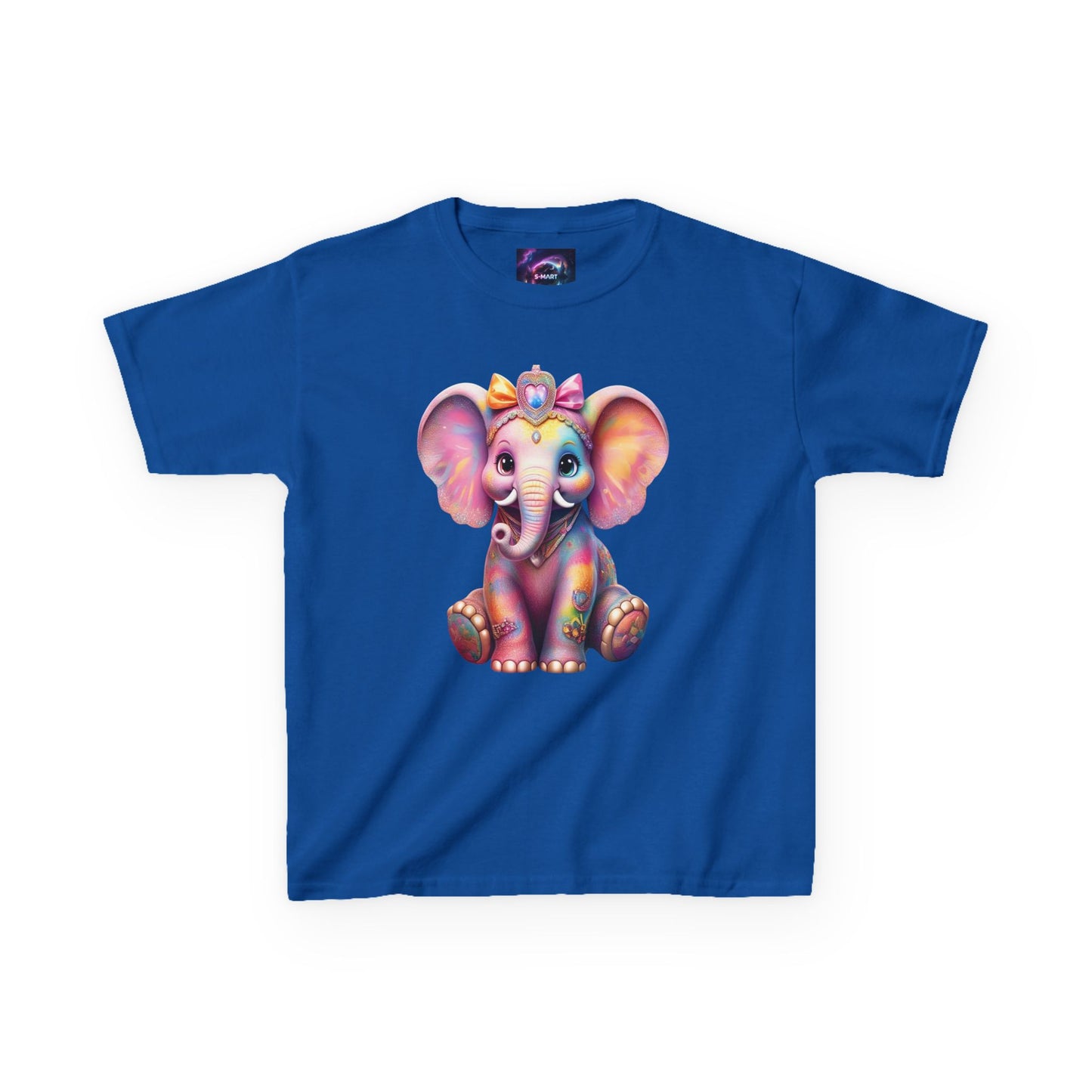 Colorful Elephant Kids Heavy Cotton Tee for Playful Adventures