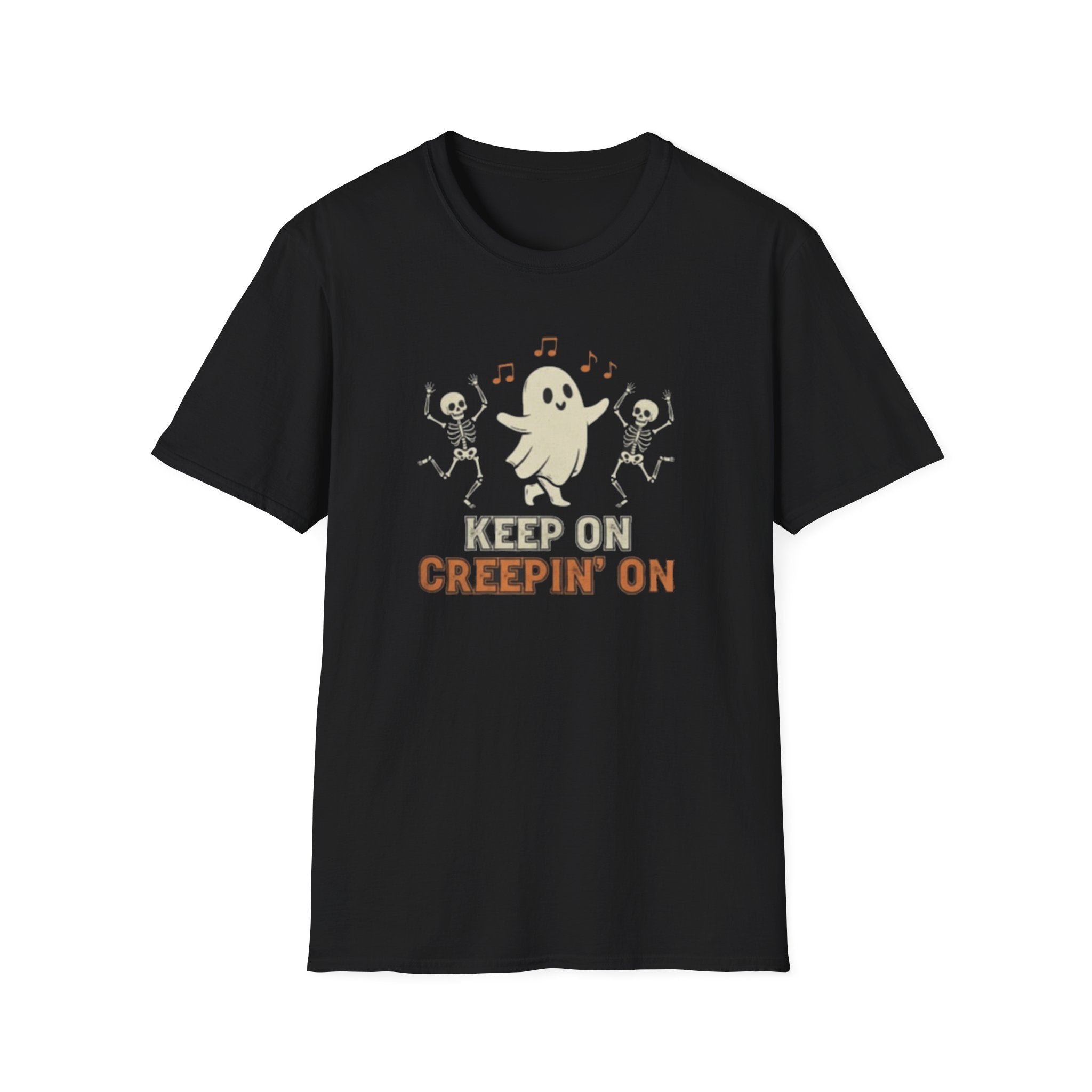 Keep on Creepin' On Halloween T-Shirt, Unisex Spooky Tee, Ghost Shirt, Funny Halloween Apparel, Skeleton Dance Tee