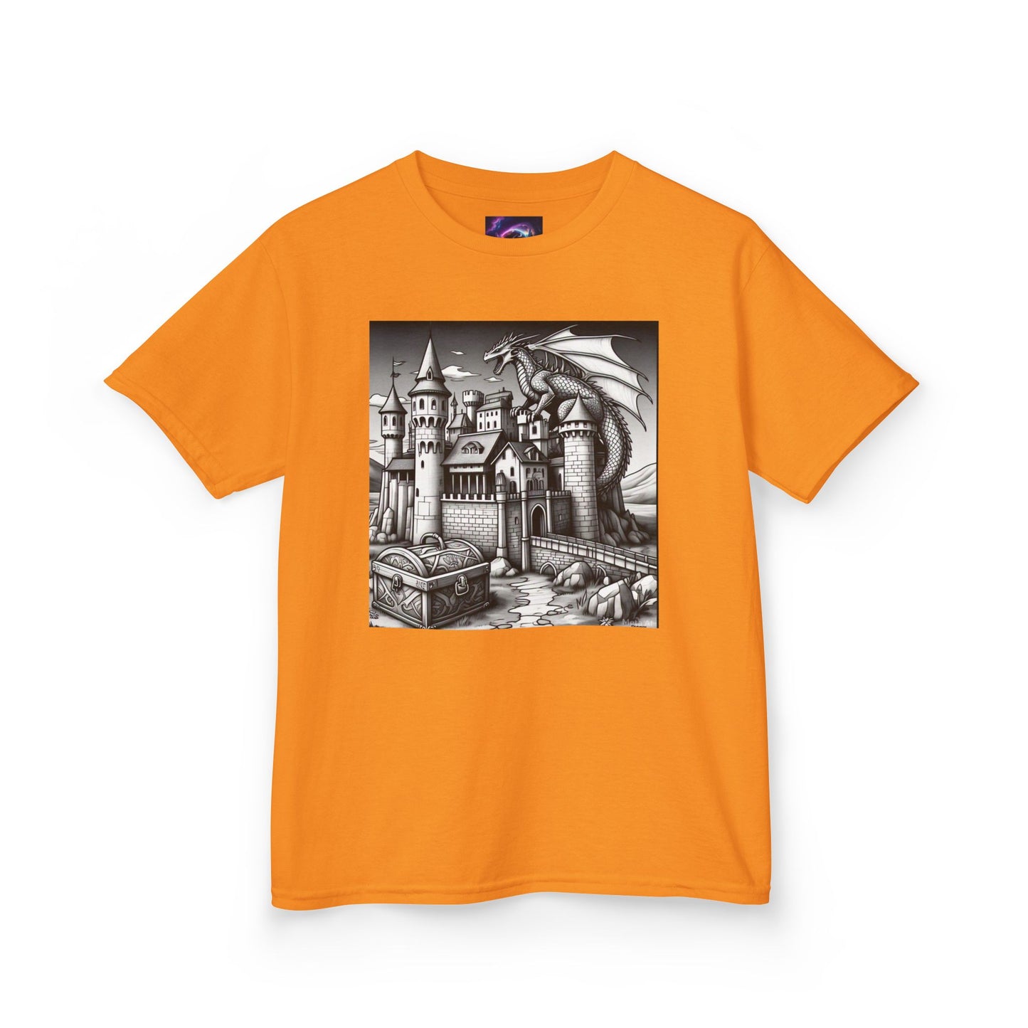 Kids Color Your Own Dragon Castle Tee - Fantasy Adventure Shirt for Imaginative Play