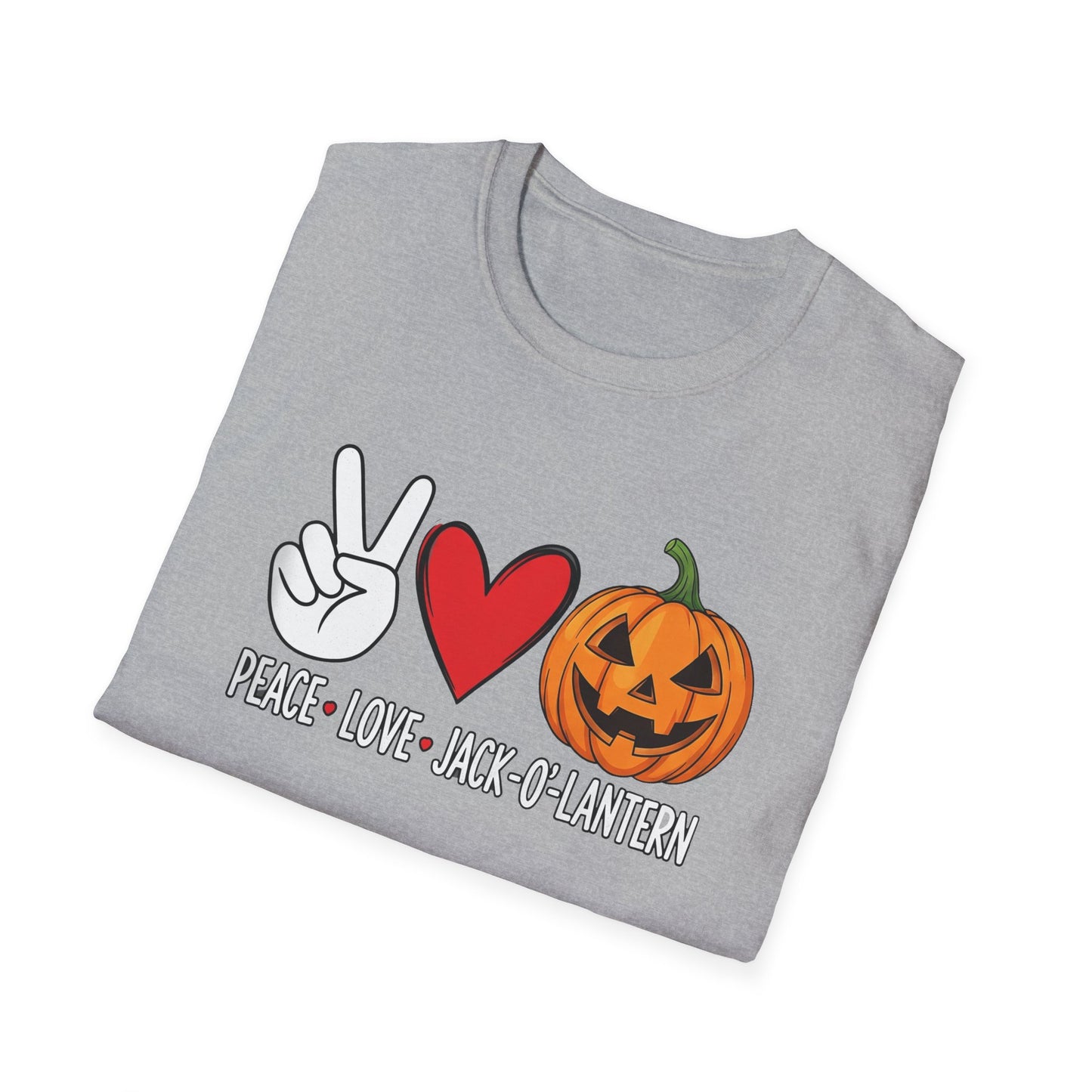 Fall Vibes Graphic T-Shirt, Pumpkin Love Tee, Unisex Halloween Shirt, Peace Love Pumpkin, Autumn Fashion Top
