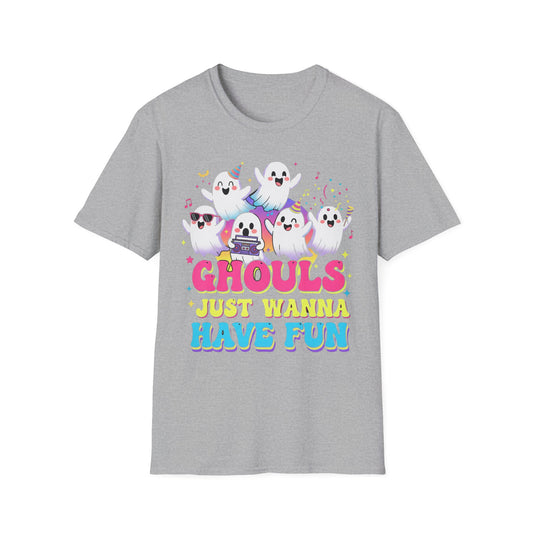 Ghoulish Fun T-Shirt, Ghost Theme Tee, Unisex Halloween Shirt, Cute Spooky Apparel, Fun Costume Idea, Party Outfit
