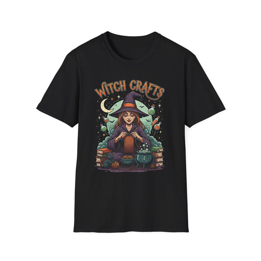 Witchcrafts Unisex Softstyle T-Shirt | Spooky Halloween Tee, Witchy Apparel, Gift for Witches, Retro Graphic Shirt, Autumn Fashion