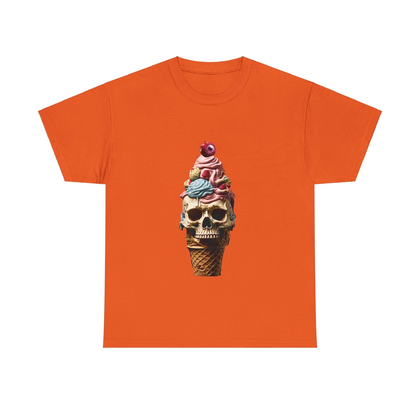 Skull Ice Cream Unisex Heavy Cotton Tee - S-Mart Shop Smart Treasures