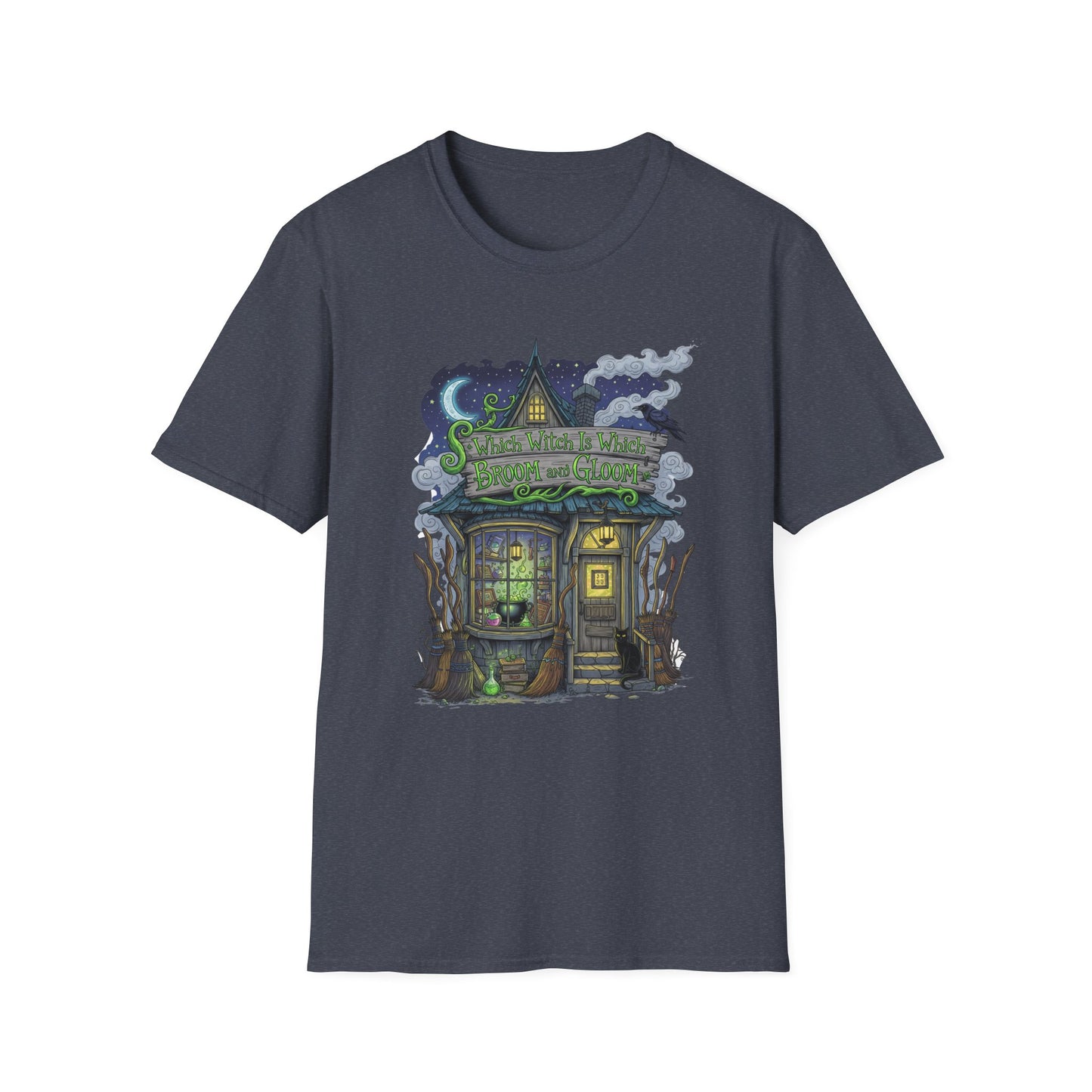 Halloween Which Witch Is Which Broom and Gloom Unisex T-Shirt, Spooky Shirt, Graphic Tee, Fall Apparel, Halloween Gift, Cozy Casual Wear