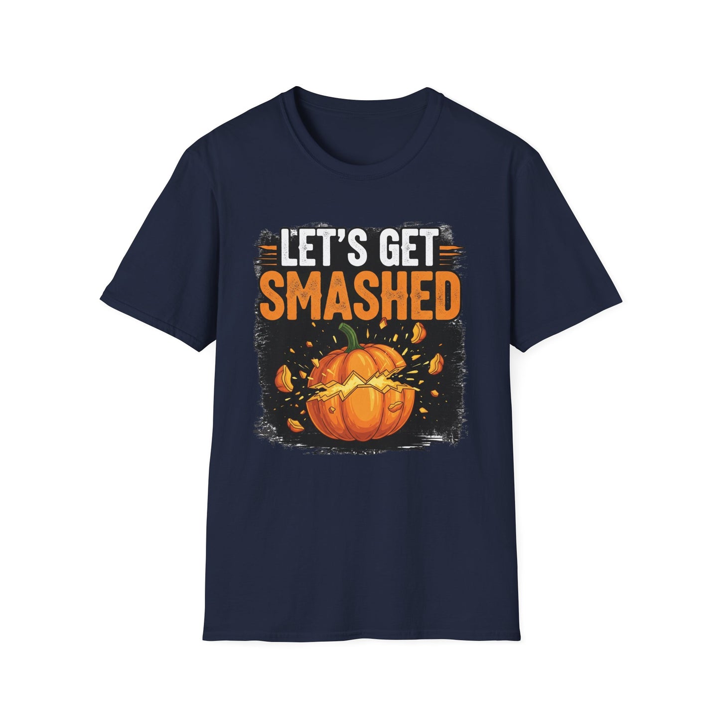 Halloween Pumpkin Lets Get Smashed Graphic T-Shirt, Fall Unisex Tee, Let's Get Smashed Halloween Shirt, Casual Halloween Apparel, Fun Pumpkin Shirt