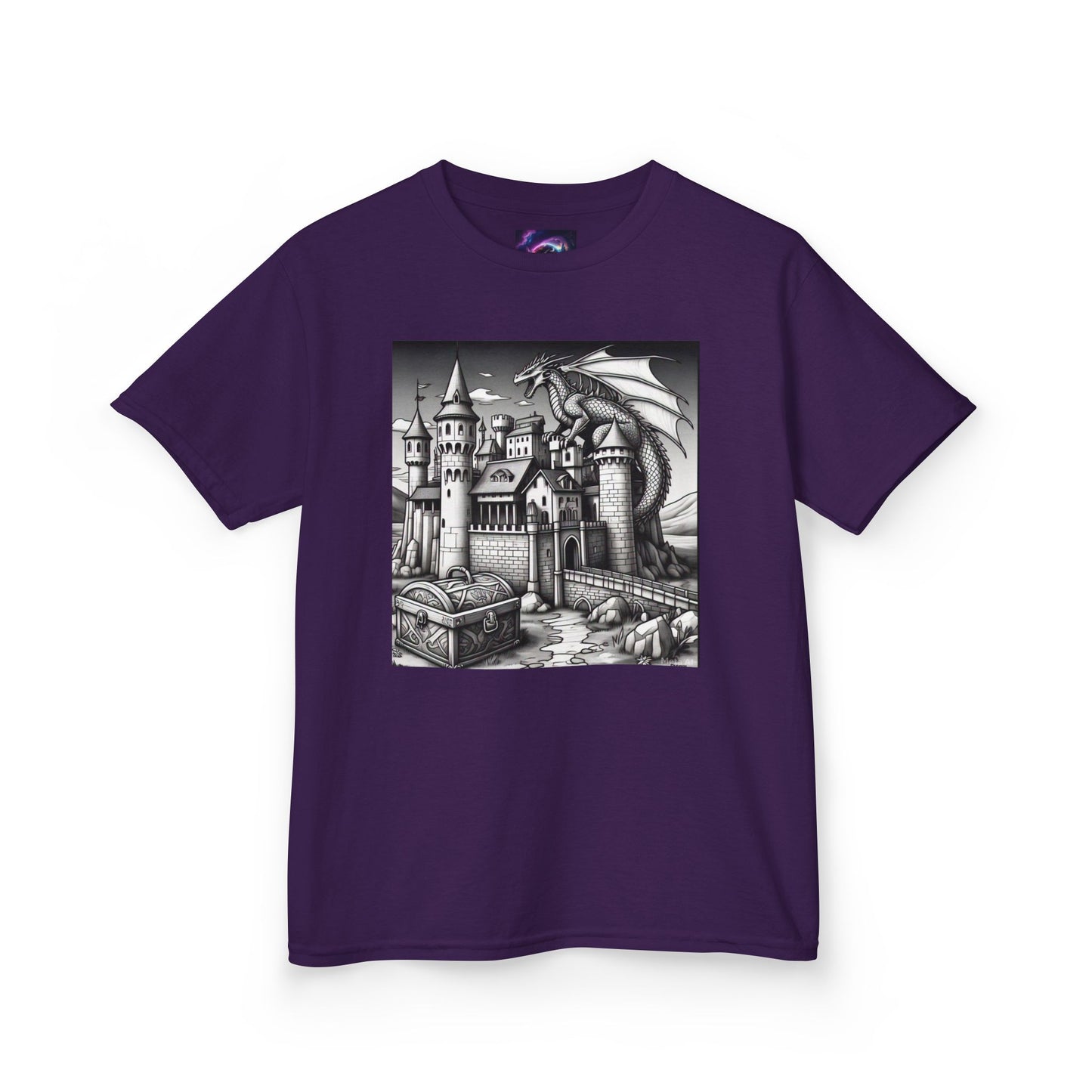 Kids Color Your Own Dragon Castle Tee - Fantasy Adventure Shirt for Imaginative Play