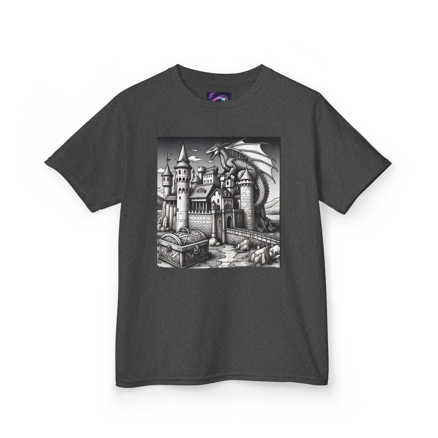 Kids Color Your Own Dragon Castle Tee - Fantasy Adventure Shirt for Imaginative Play