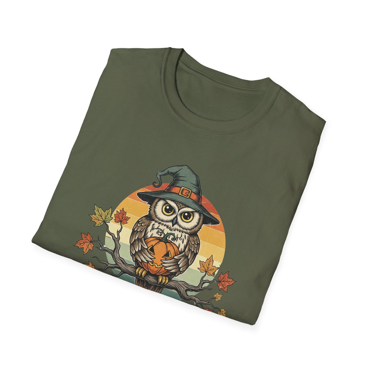 Halloween Happy Owl O Ween Graphic Tee, Casual Fall T-Shirt, Seasonal Gift, Unisex Halloween Shirt, Fun Halloween Outfit