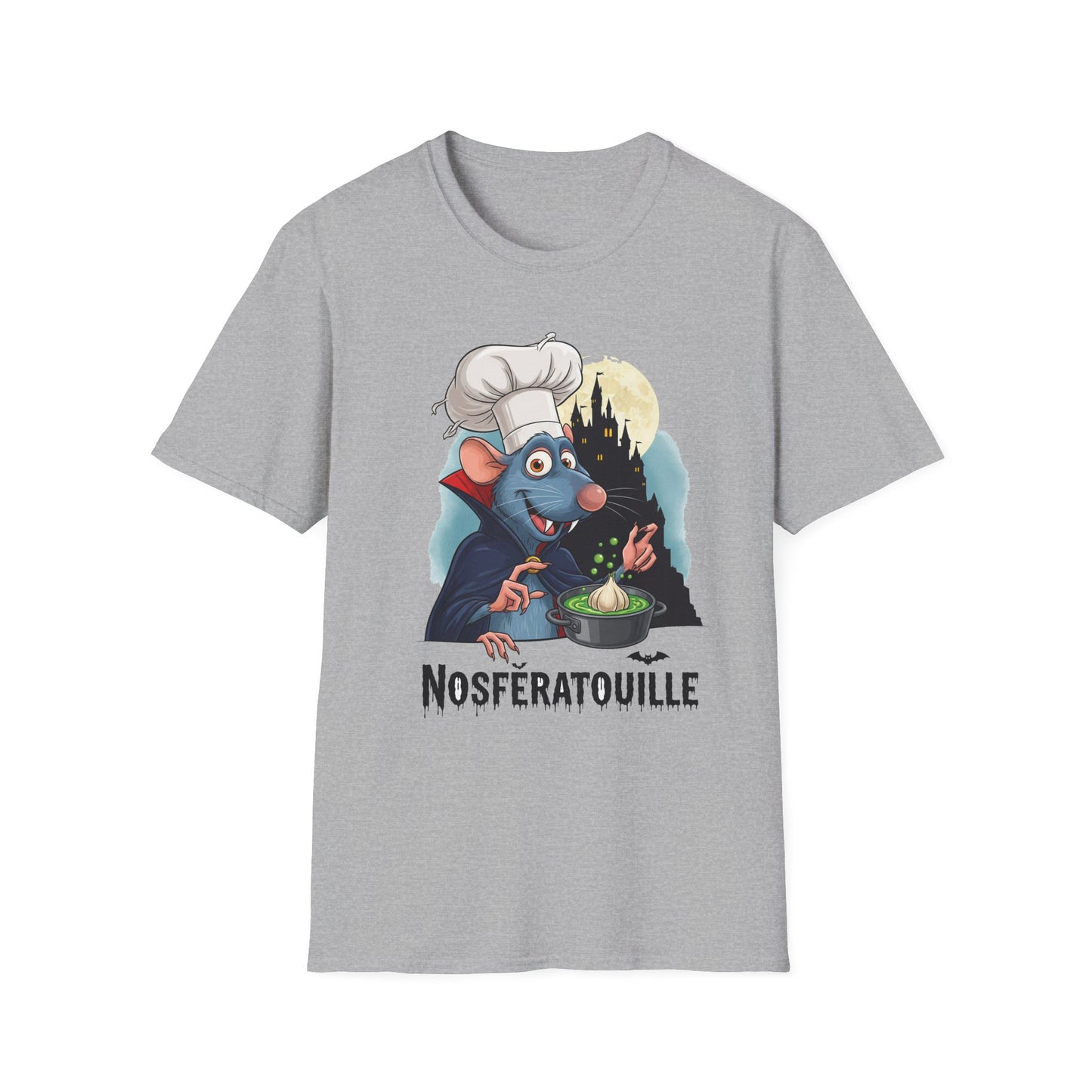 Nosferatoille T-Shirt - Fun Cooking Gift, Unisex Graphic Tee, Nosferatouille Humor, Halloween Apparel, Foodie Tee