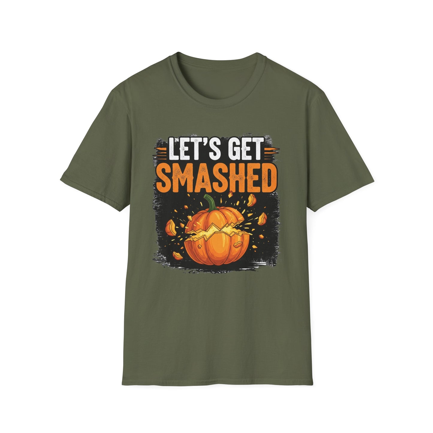 Halloween Pumpkin Lets Get Smashed Graphic T-Shirt, Fall Unisex Tee, Let's Get Smashed Halloween Shirt, Casual Halloween Apparel, Fun Pumpkin Shirt