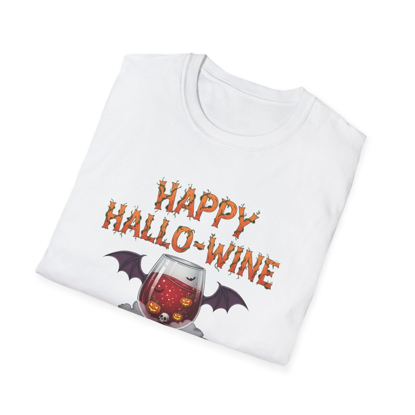 Happy Halloween Wine T-Shirt, Fun Costume Tee, Unisex Graphic Shirt, Spooky Party Wear, Gift for Wine Lovers
