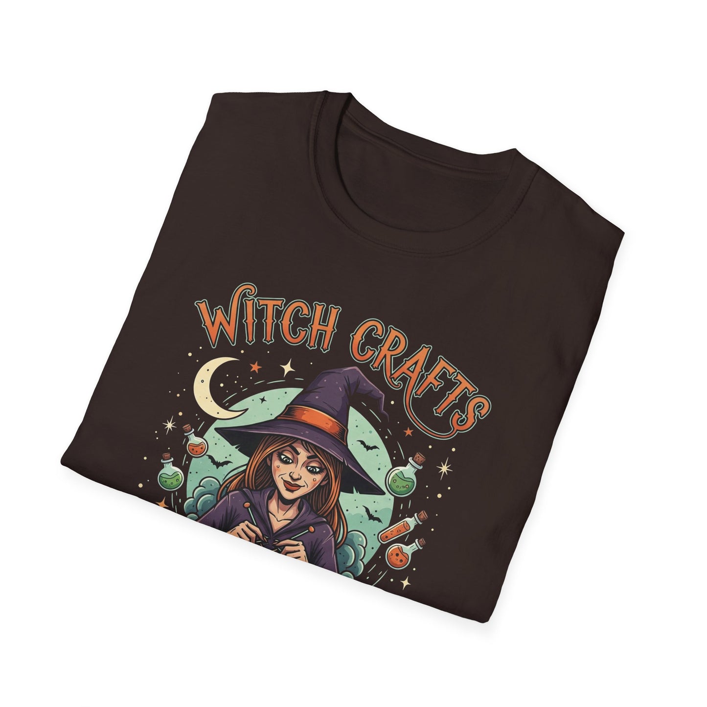 Witchcrafts Unisex Softstyle T-Shirt | Spooky Halloween Tee, Witchy Apparel, Gift for Witches, Retro Graphic Shirt, Autumn Fashion