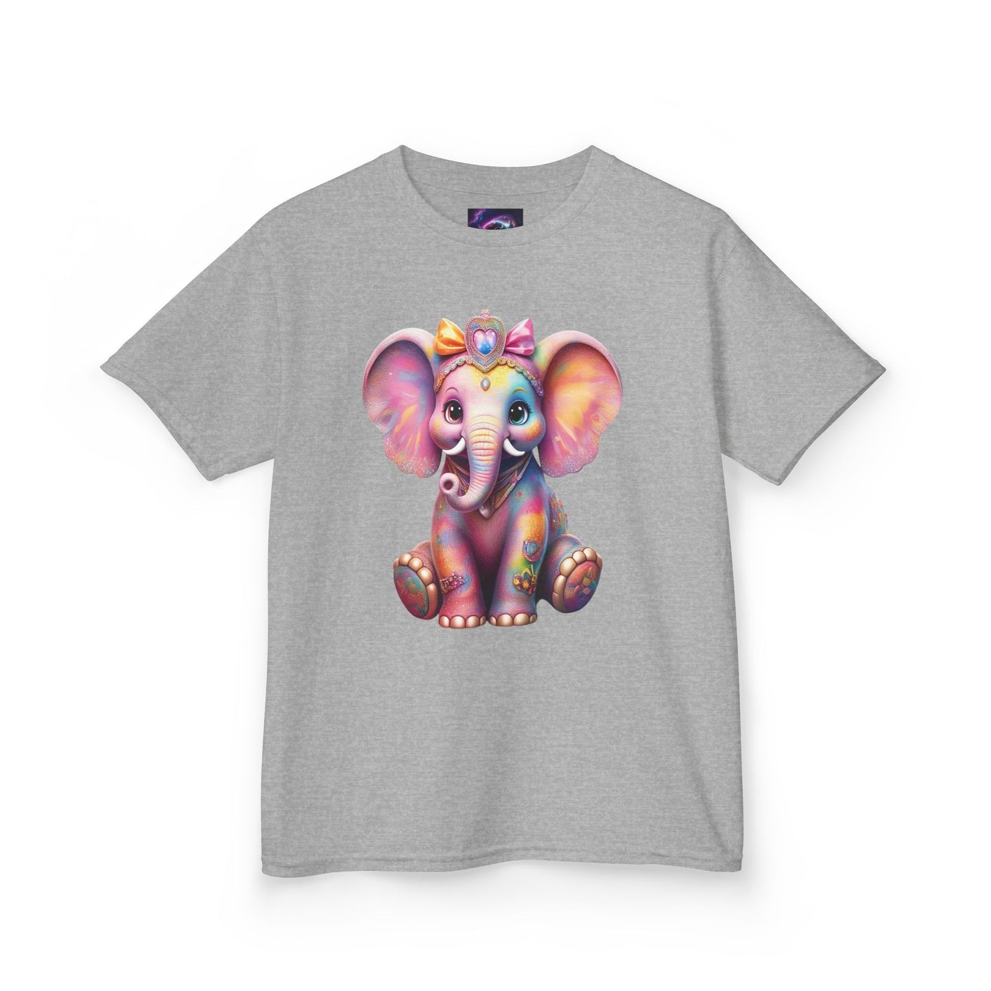 Colorful Elephant Kids Heavy Cotton Tee for Playful Adventures